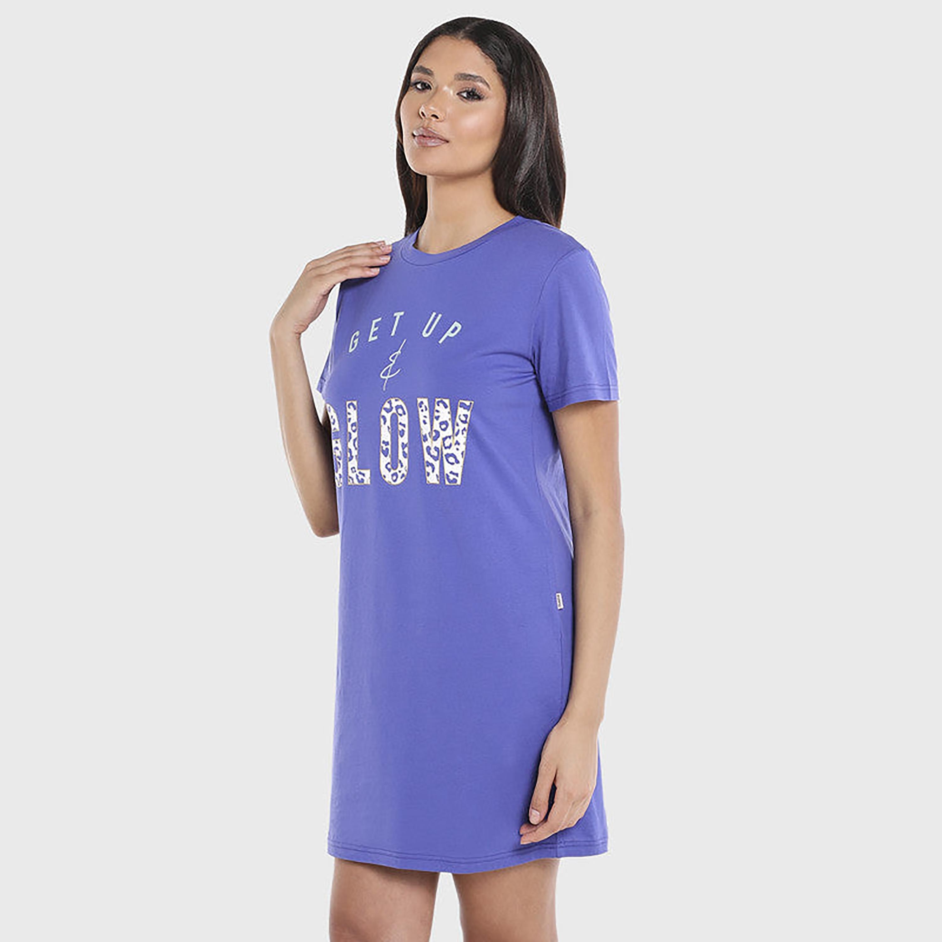 Isla & Evie Printed Crew Neck Short Sleeves Women's T-Shirt Dress-women-clothing-nightwear-nighties-image-4