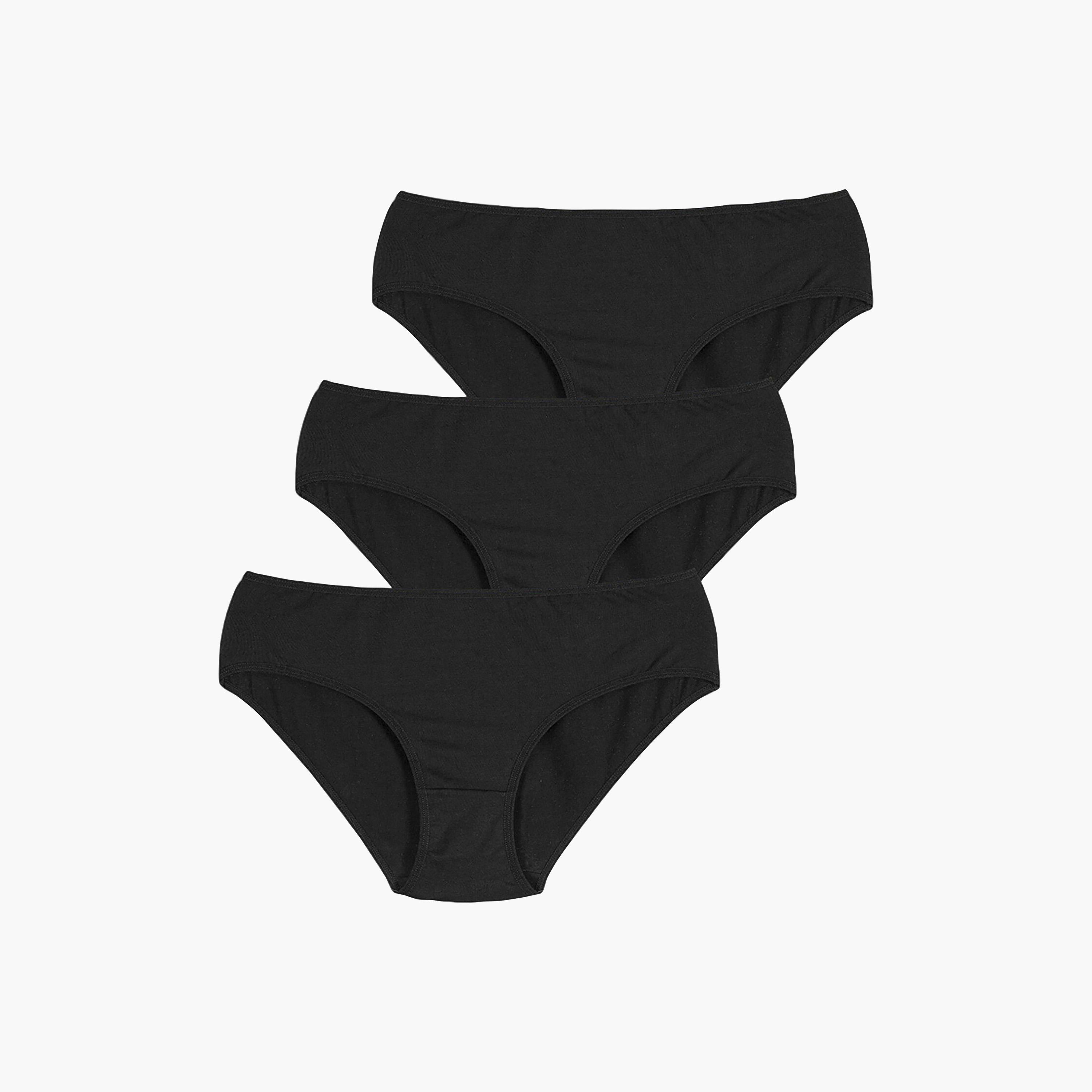 Penti Pack of 3 Cover Slip Black Cotton Medium Coverage Women's Brief Panty-women-clothing-lingerie-panties-image-1