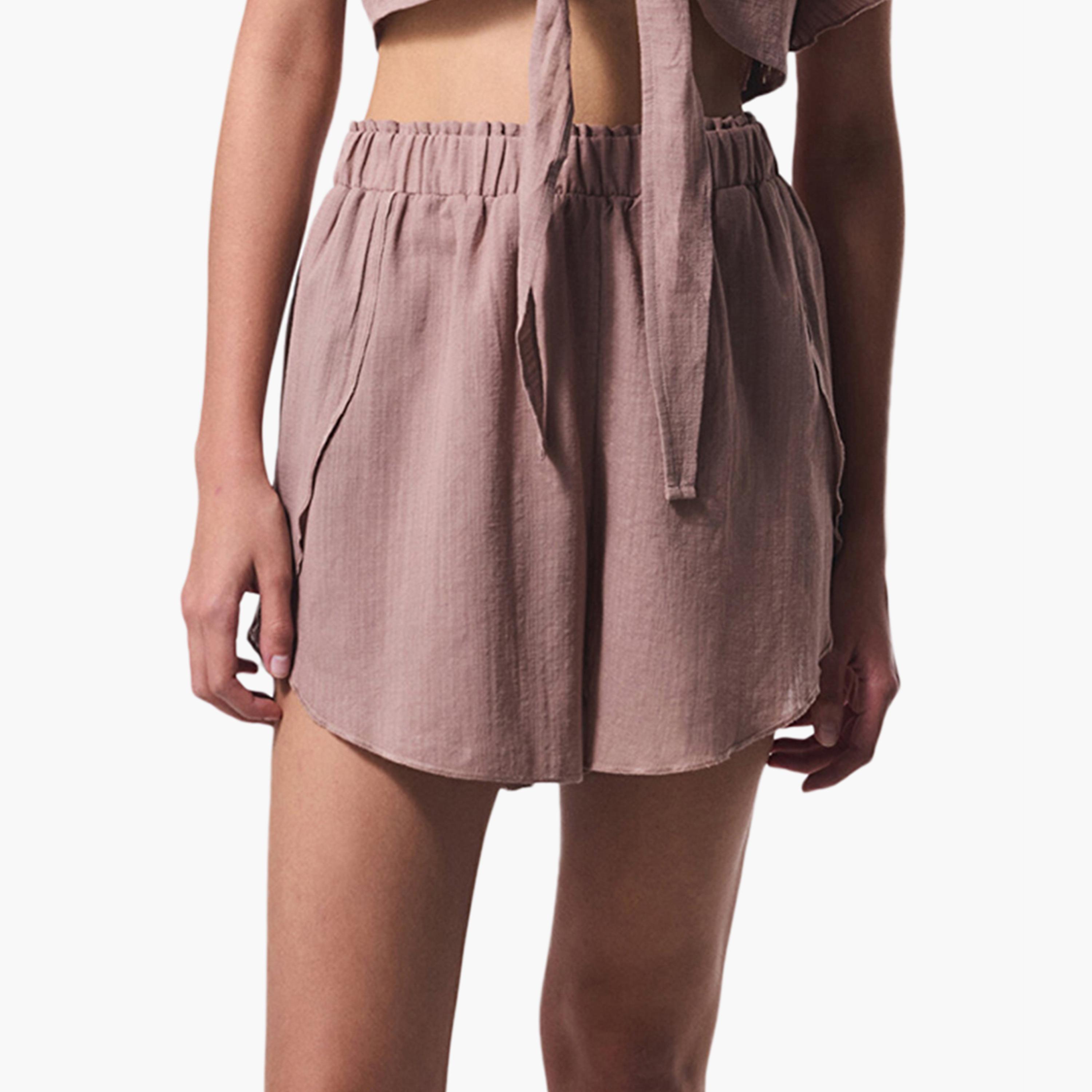 Penti Brown Plain Women's Swim Shorts-women-clothing-swimandbeach-beachwear-image-1
