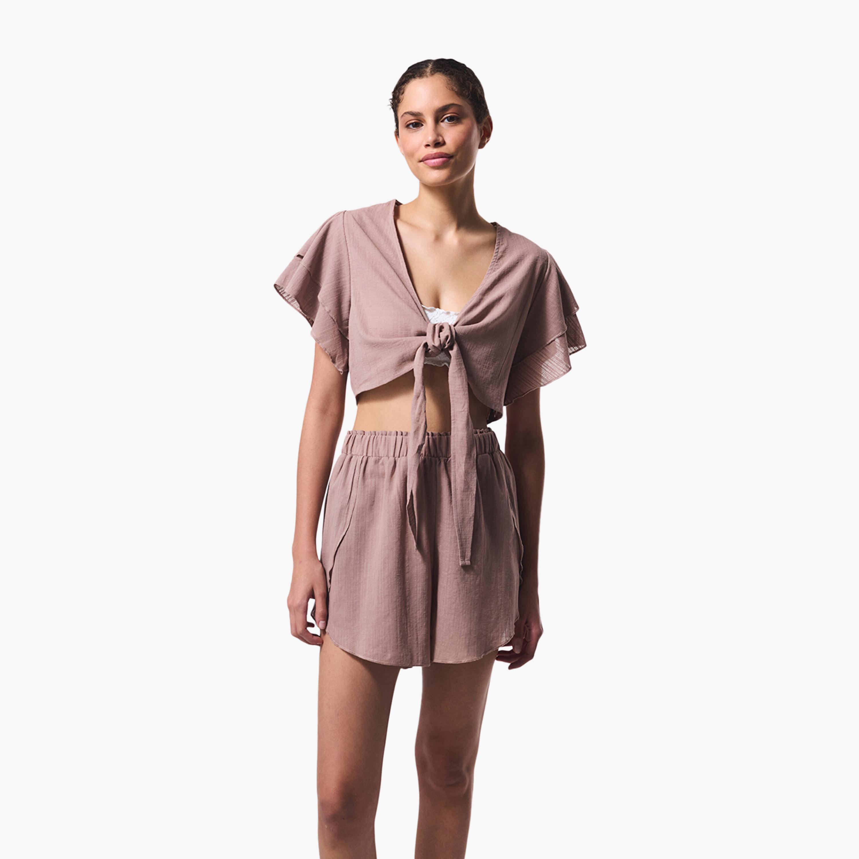 Penti Brown Plain Women's Swim Shorts-women-clothing-swimandbeach-beachwear-image-3