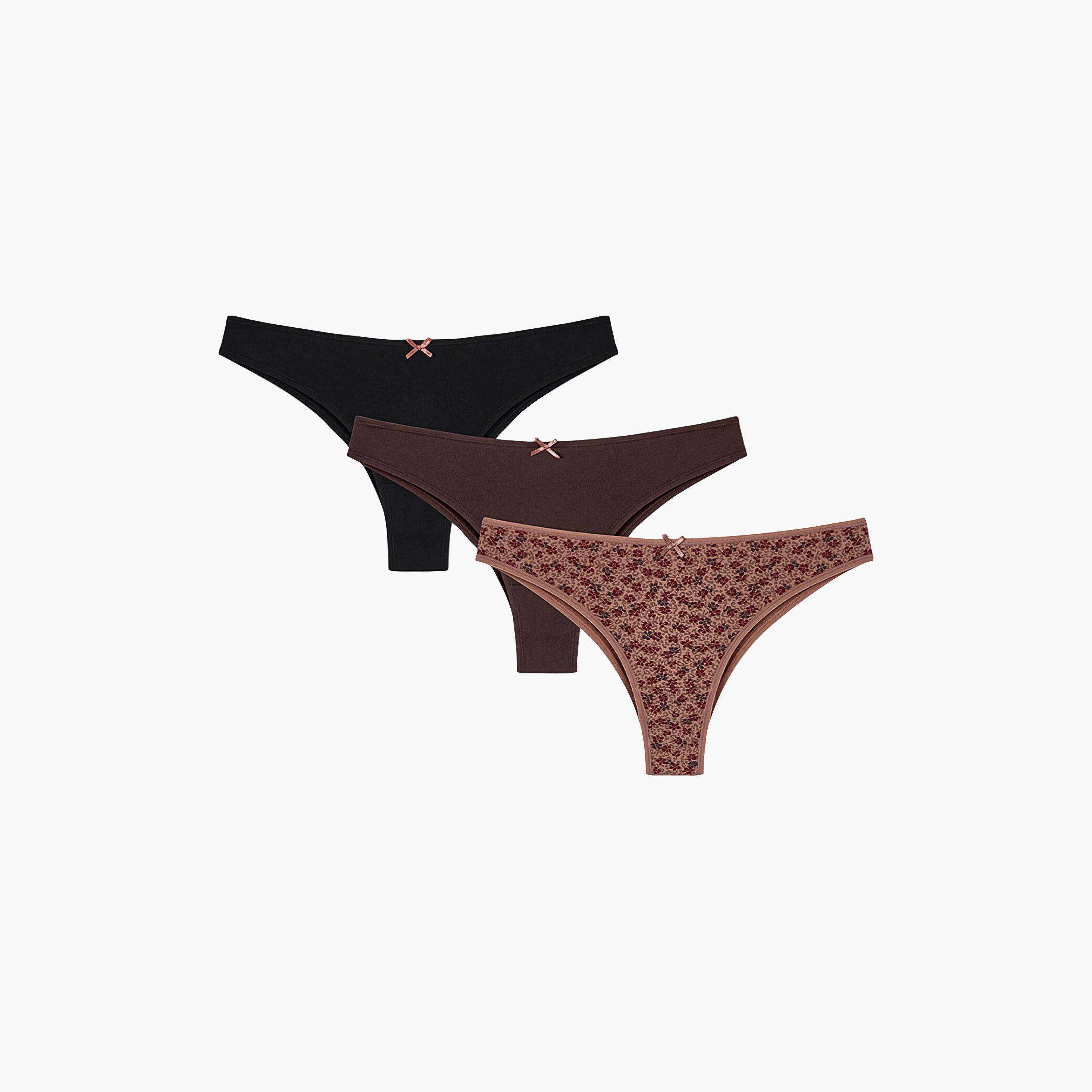 Penti Pack of 3 Wild Terra Multicolour Low Coverage Women's Brazilian Panty-women-clothing-lingerie-panties-image-1