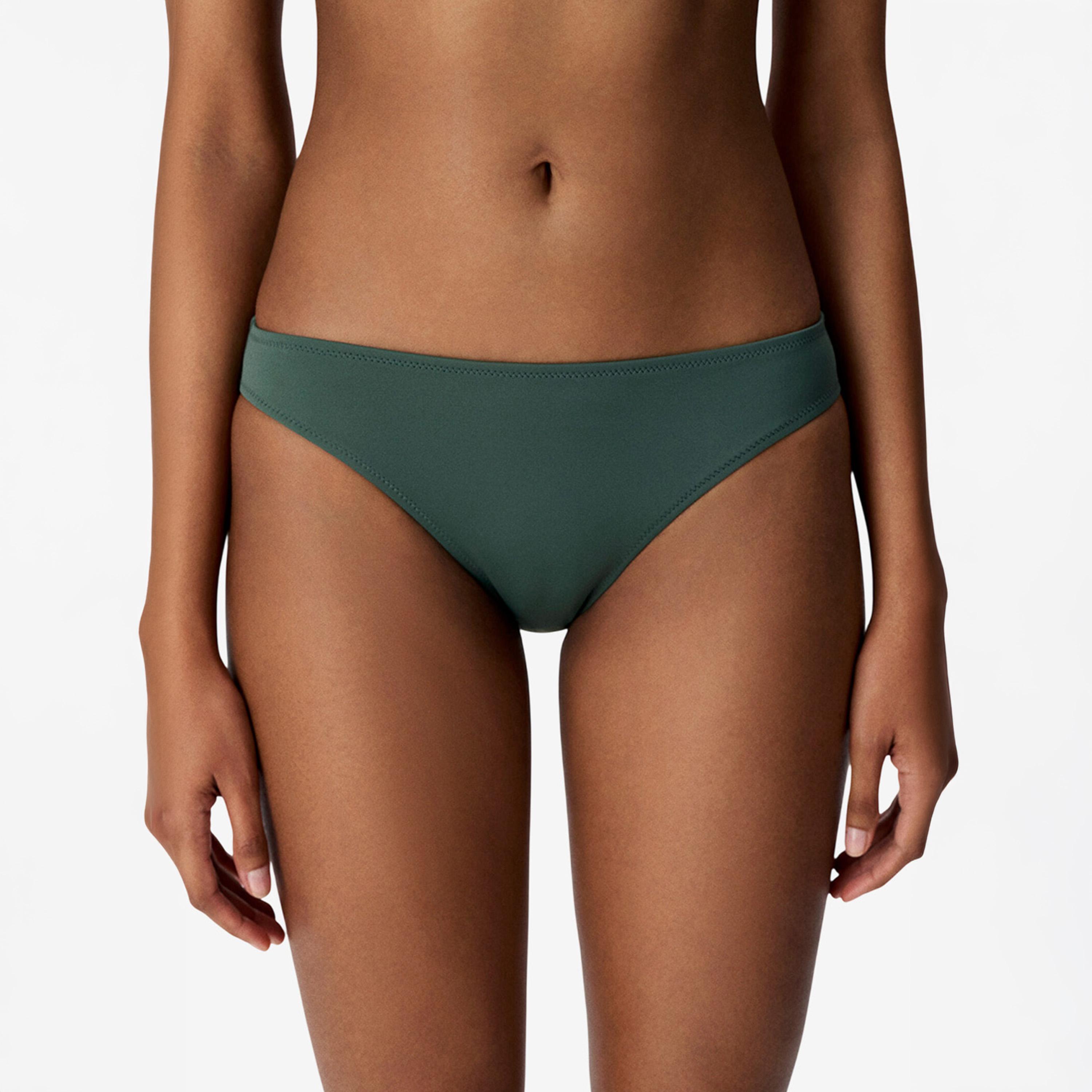 Penti Green Plain Mid-Rise Women's Bikini Bottom-women-clothing-swimandbeach-swim-bikinis-image-1