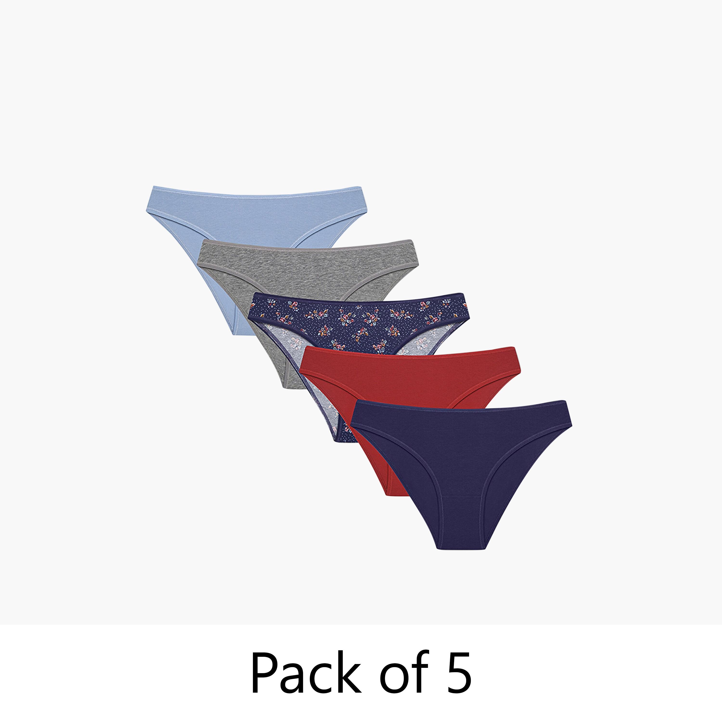 Penti Pack of 5 Secret Garden Multicolour Medium Coverage Women's Bikini Brief Panty-women-clothing-lingerie-panties-image-1