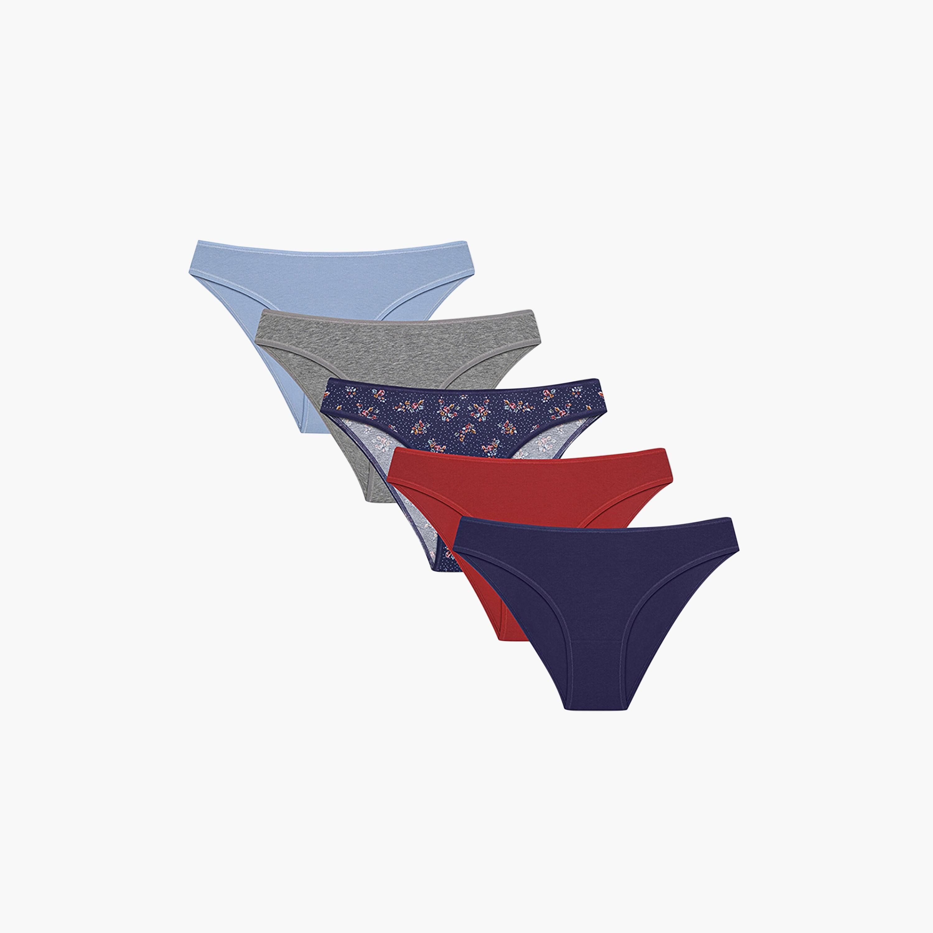 Penti Pack of 5 Secret Garden Multicolour Medium Coverage Women's Bikini Brief Panty-women-clothing-lingerie-panties-image-2