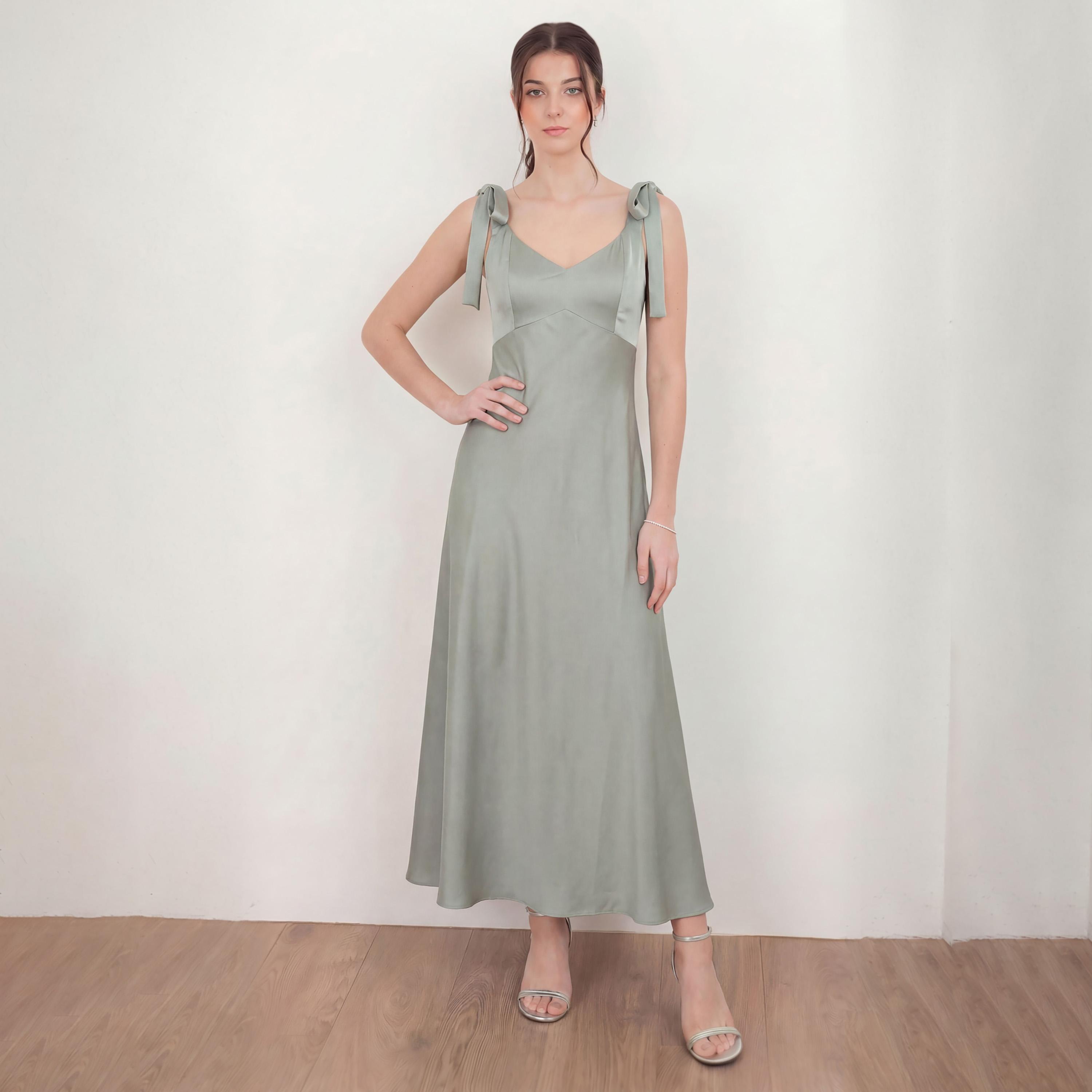 Maya Deluxe Satin Sweetheart Neck Women's Maxi Dress-women-clothing-dresses-image-1