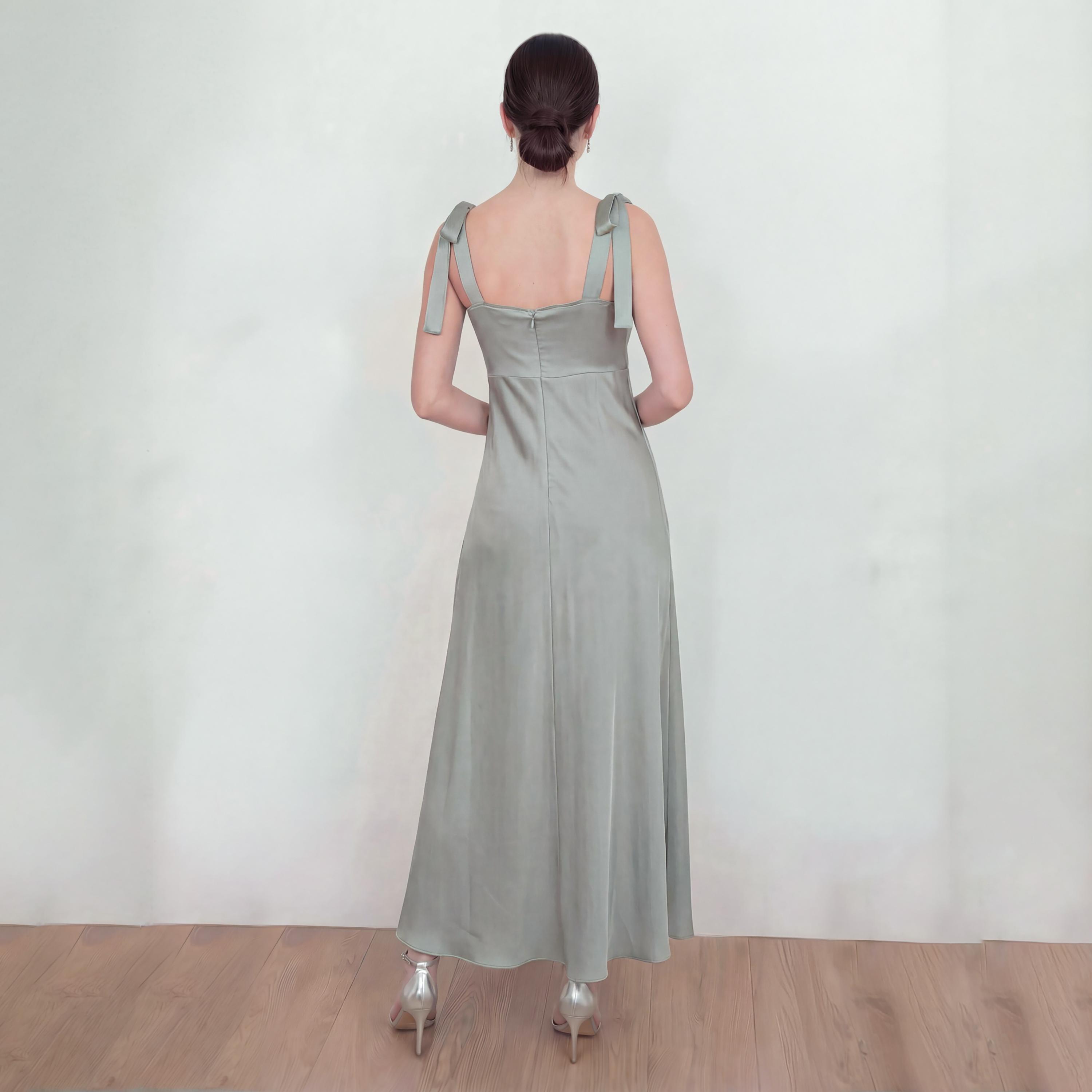 Maya Deluxe Satin Sweetheart Neck Women's Maxi Dress-women-clothing-dresses-image-2