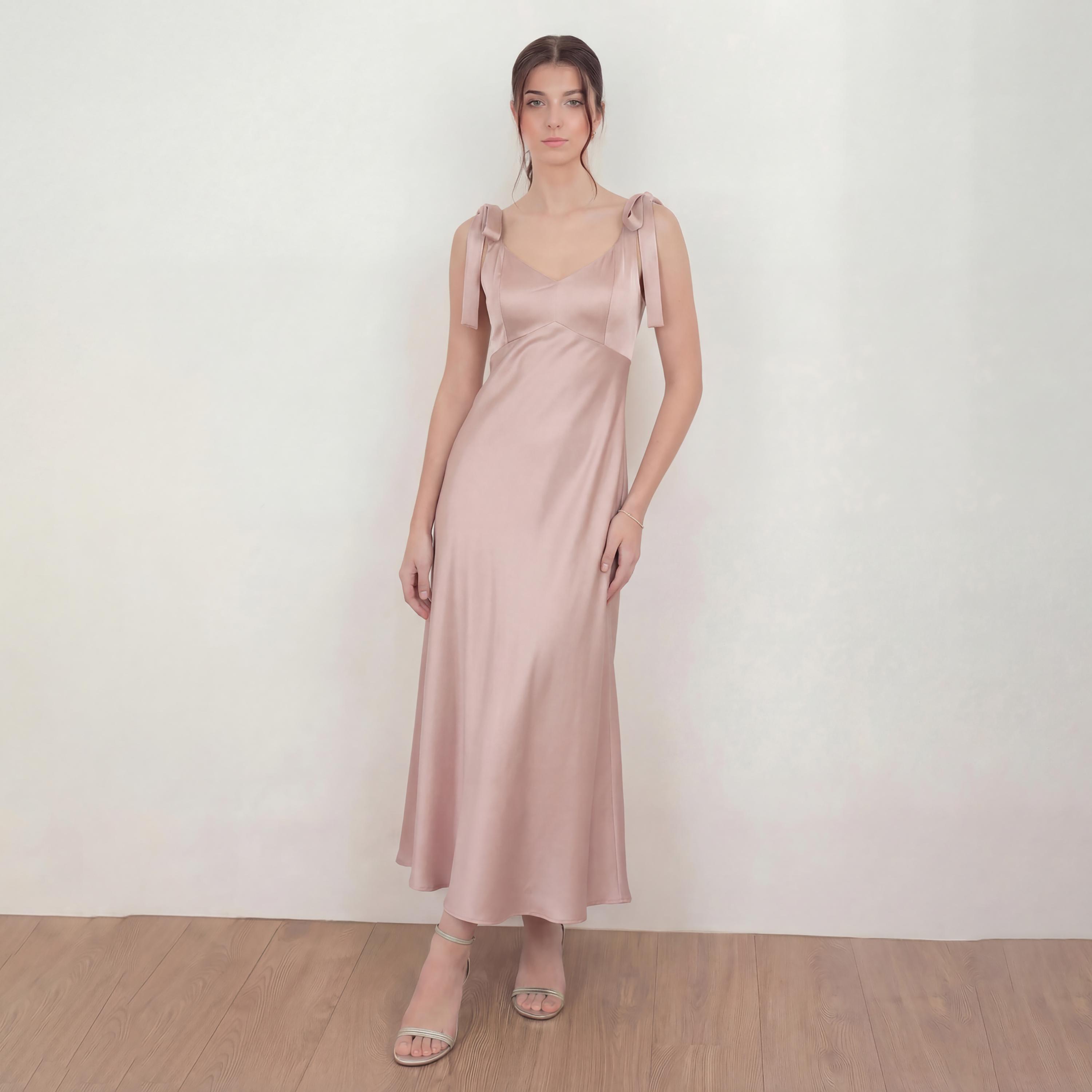 Maya Deluxe Satin Sweetheart Neck Women's Maxi Dress-women-clothing-dresses-image-1