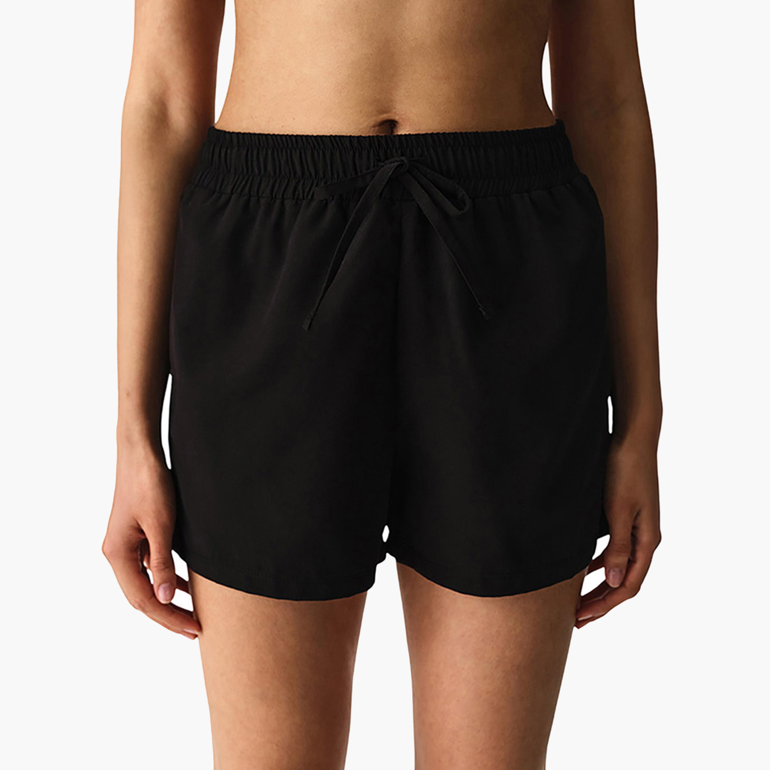 Penti Plain High-Rise Drawstring Waist Women's Swim Shorts-women-clothing-swimandbeach-beachwear-image-1