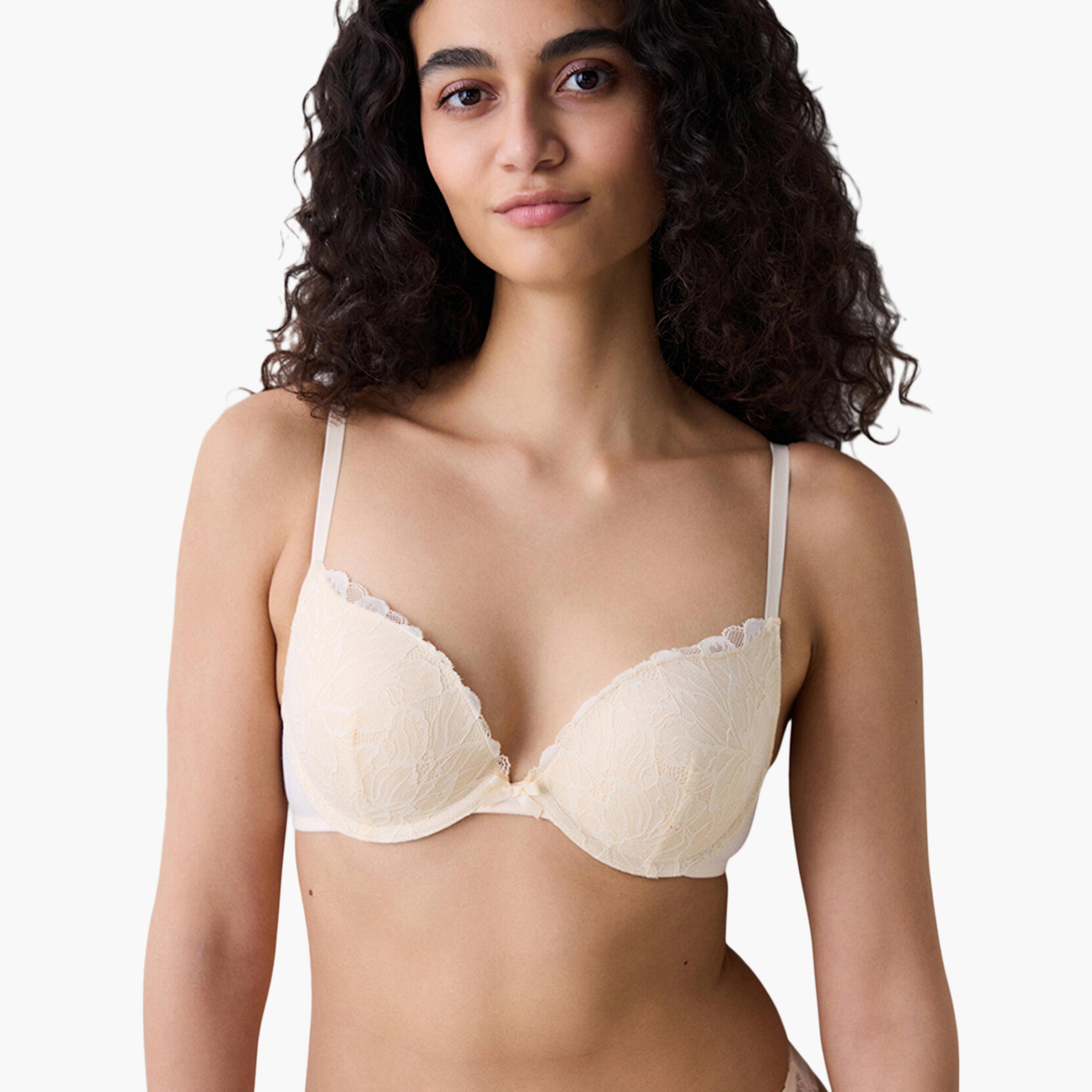 Penti Lol Up Sutyen Cream Wired Medium Support Padded Women's Push-Up Bra-women-clothing-lingerie-bras-image-1