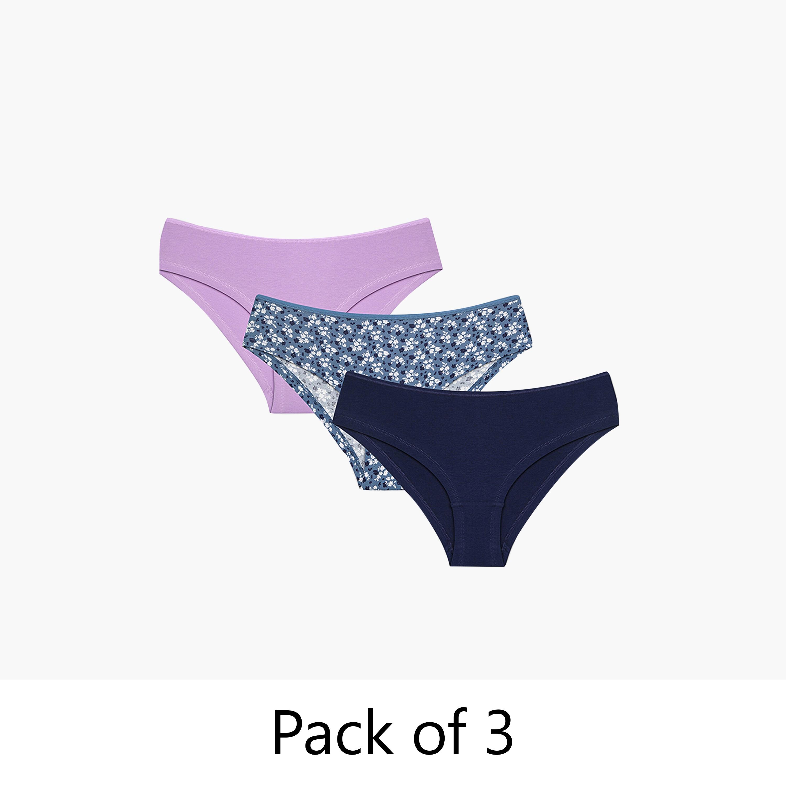 Penti Pack of 3 Vintage Flora Multicolour Medium Coverage Women's Hipster Panty-women-clothing-lingerie-panties-image-1