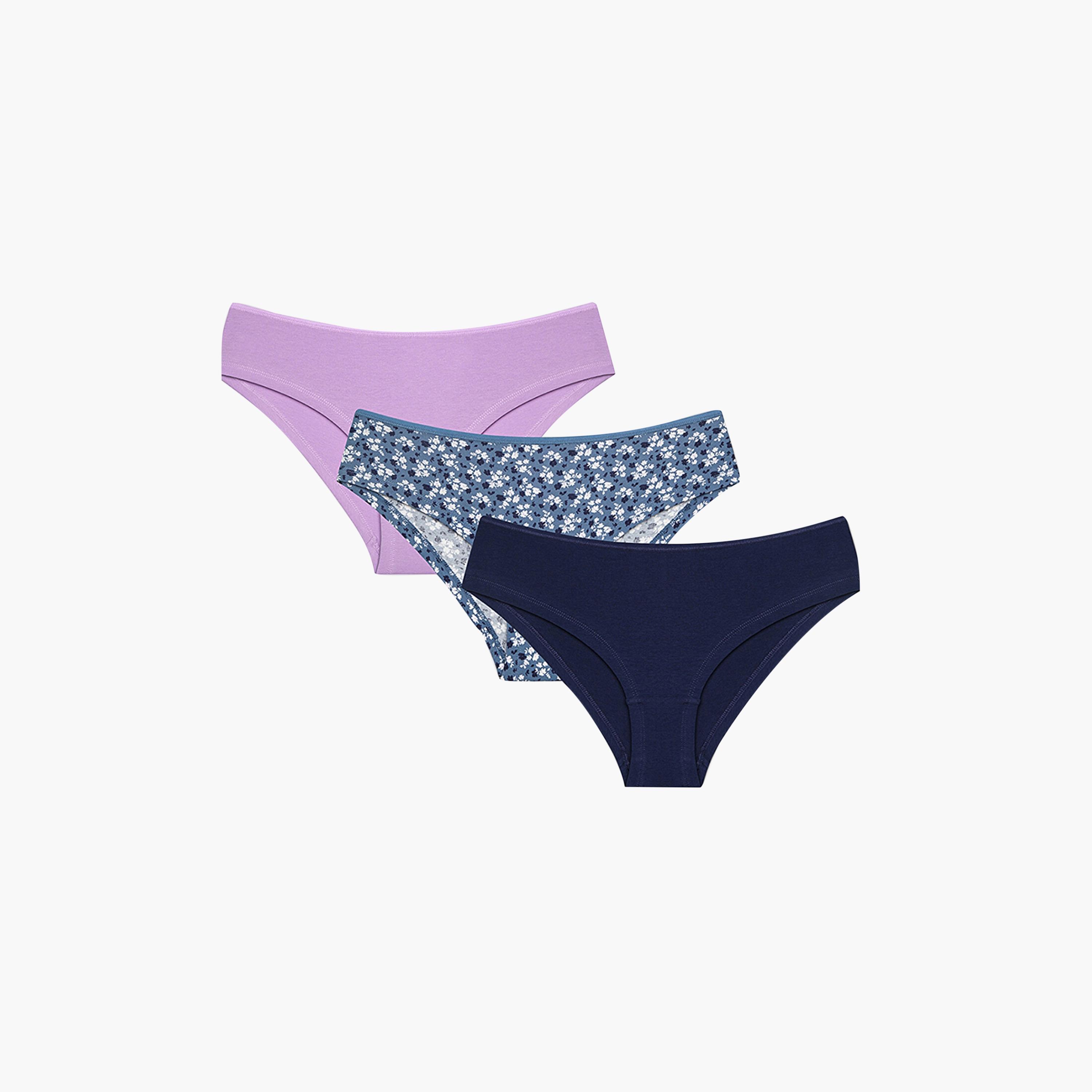 Penti Pack of 3 Vintage Flora Multicolour Medium Coverage Women's Hipster Panty-women-clothing-lingerie-panties-image-2