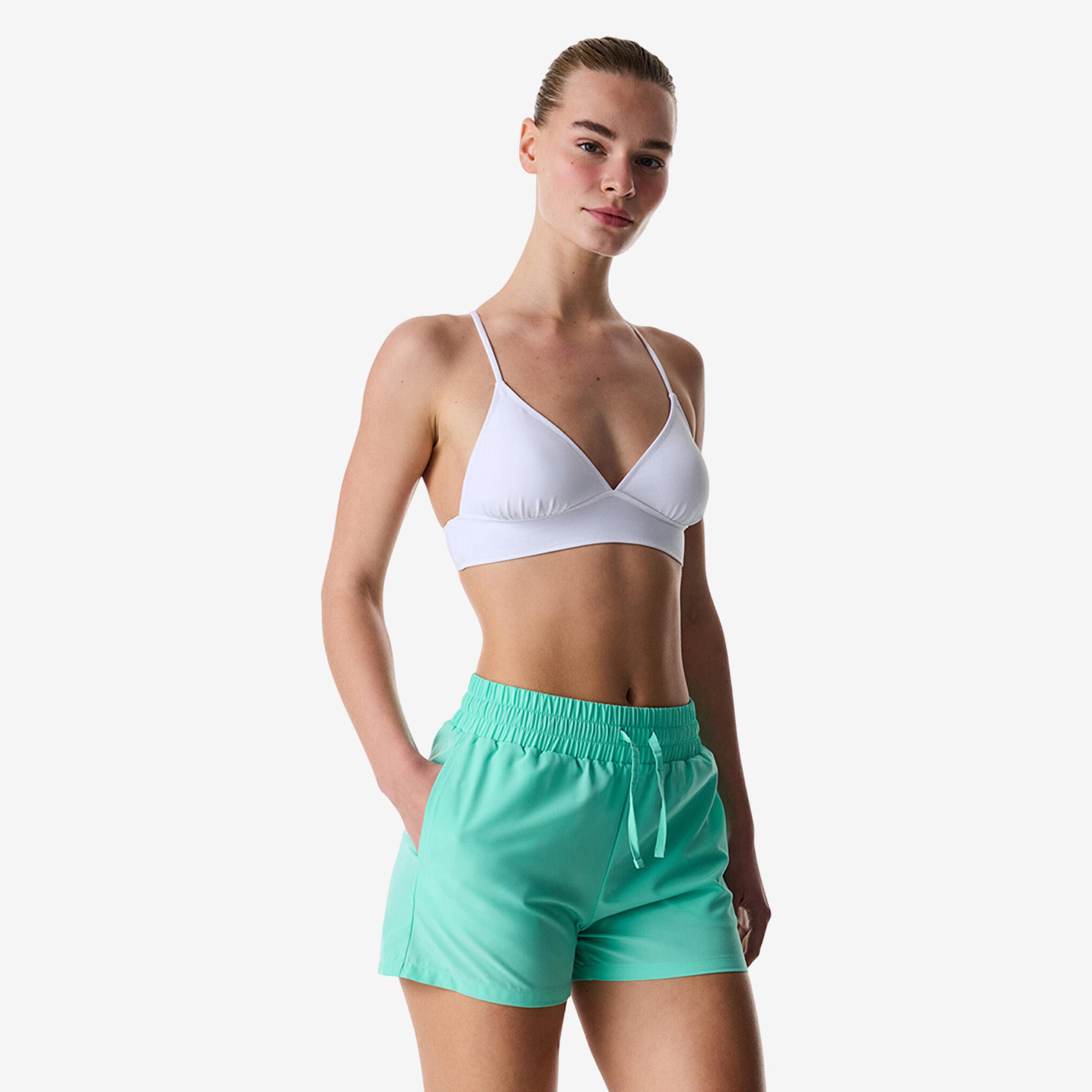 شورت بحر حريمي سادة بخصر مرتفع برباط تعديل باللون المينت من بينتي-women-clothing-swimandbeach-beachwear-image-2