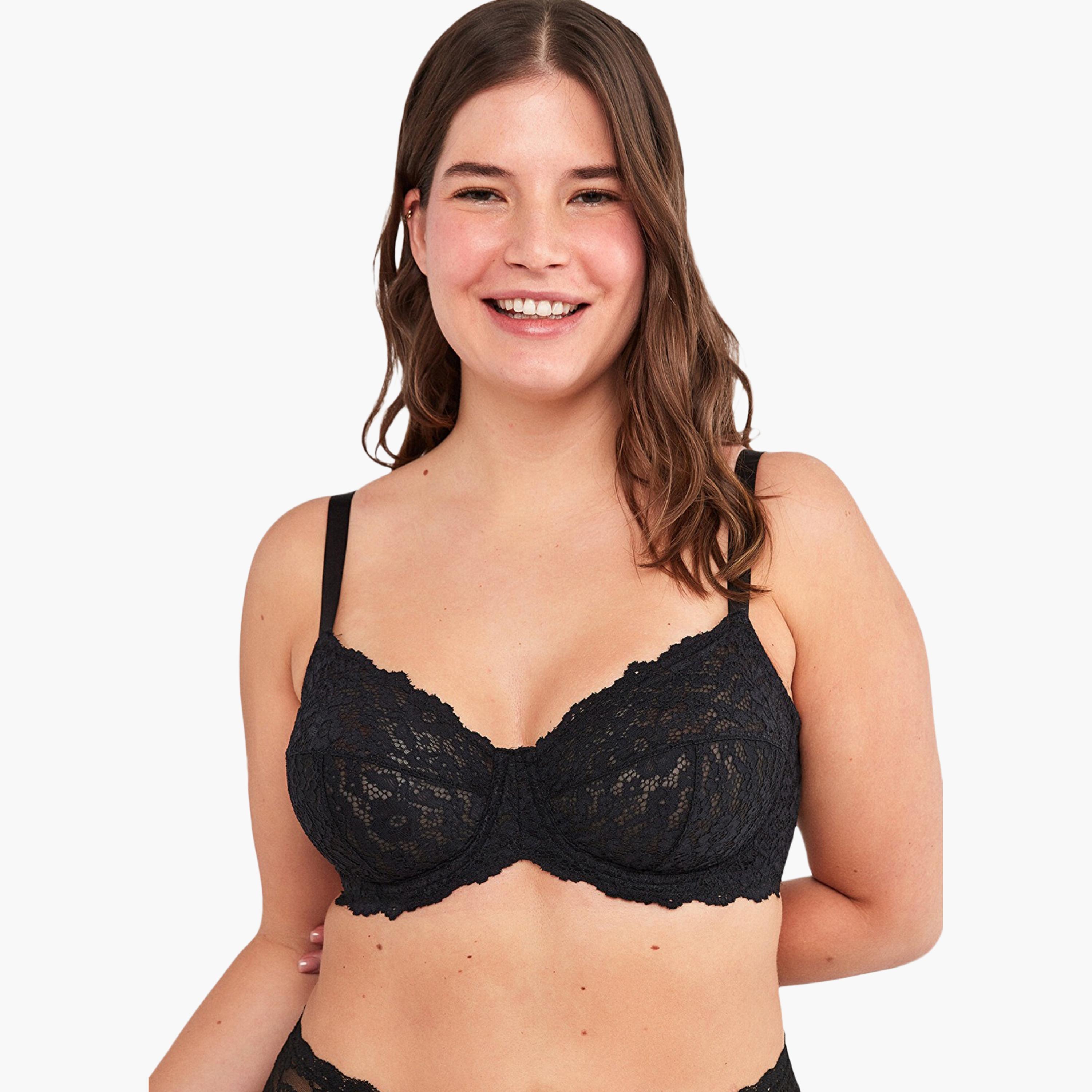Penti Jasmine Black Wired High Support Non-Padded Women's Balconette Bra-women-clothing-lingerie-bras-image-1