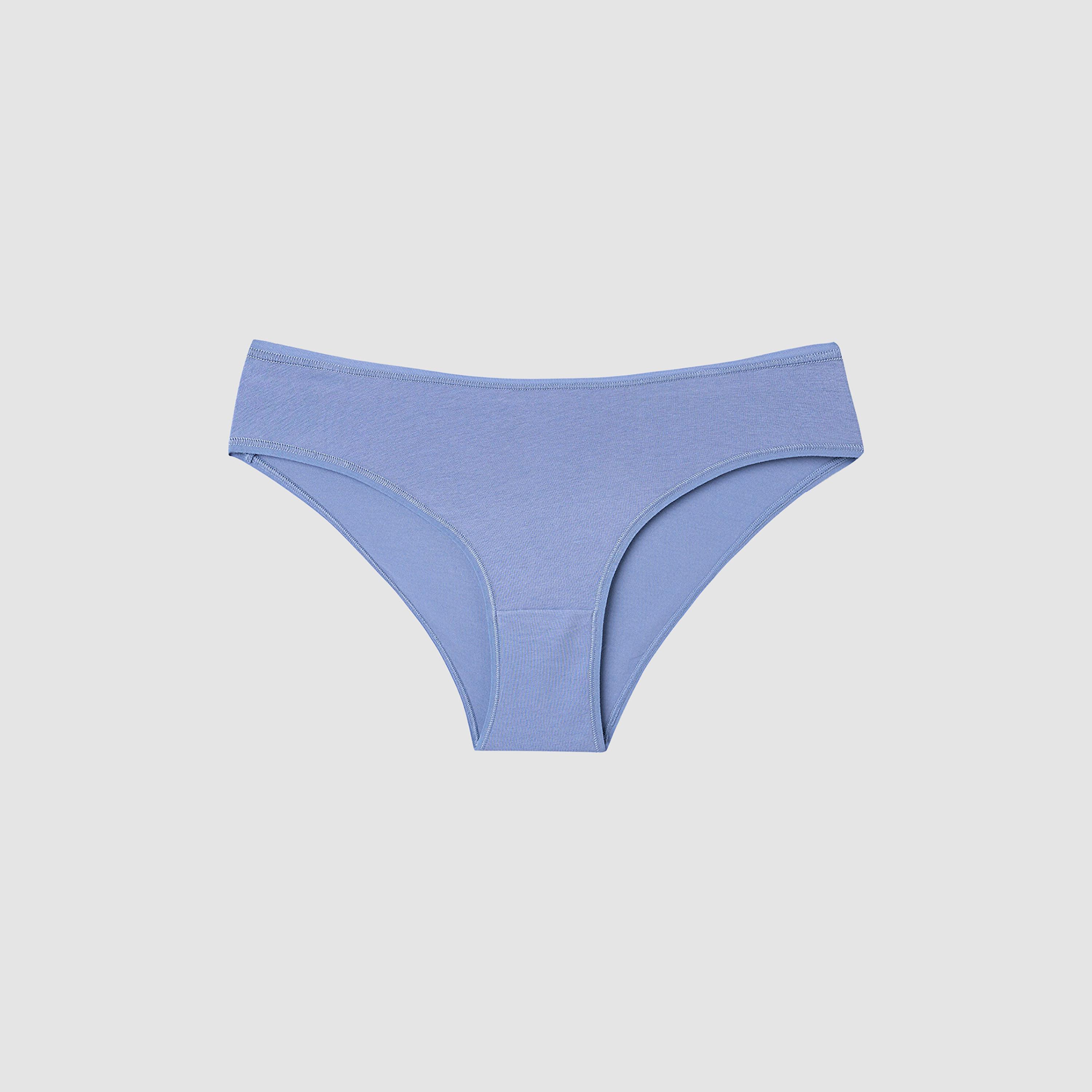 طقم من 3 قطع سروال داخلي نسائي قطني سادة وبنقشة زهور بتغطية متوسطة "بيكيني" من بنتي-women-clothing-lingerie-panties-image-5