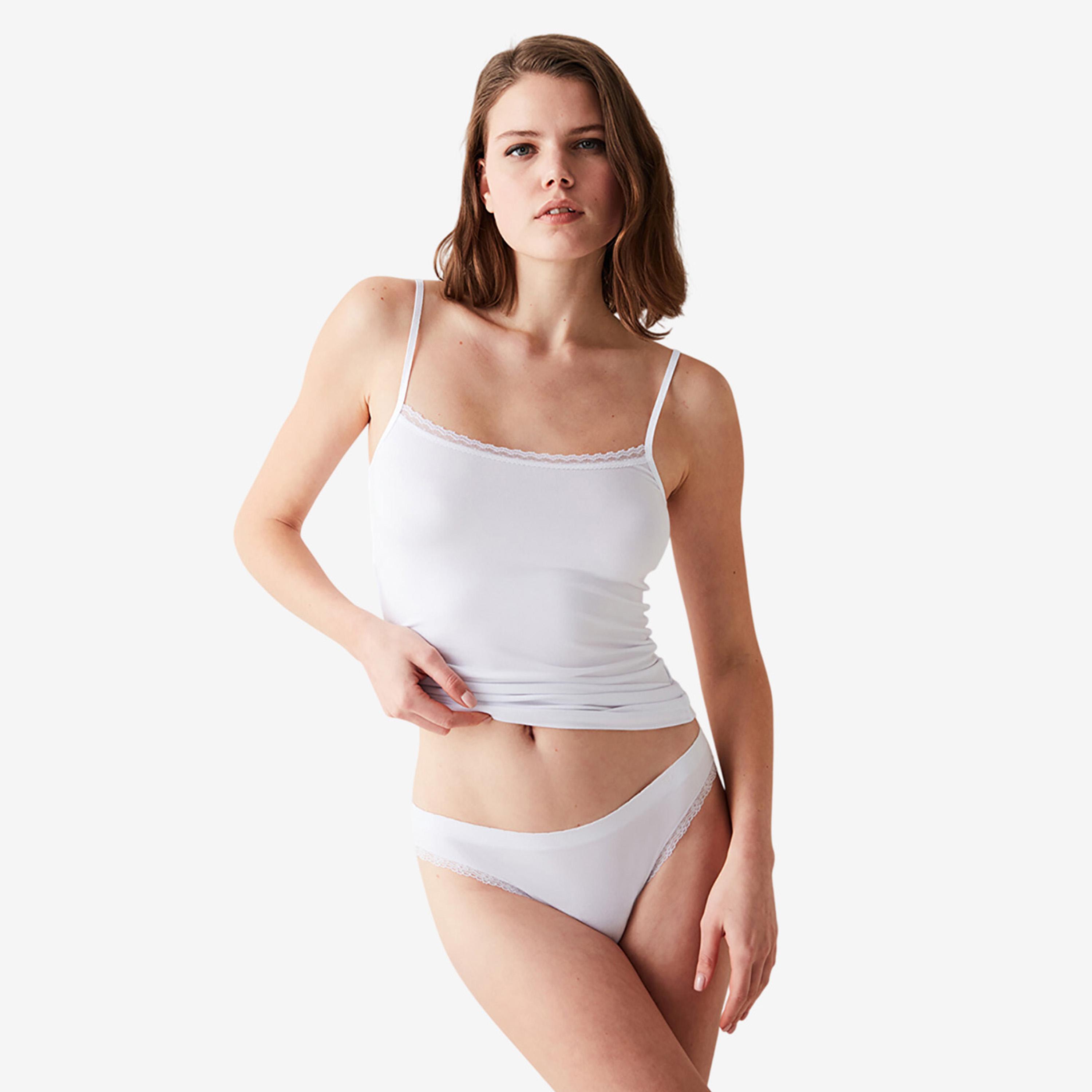 قميص داخلي نسائي سادة بدون أكمام وحمالات من بينتي-women-clothing-lingerie-camisoles-image-1