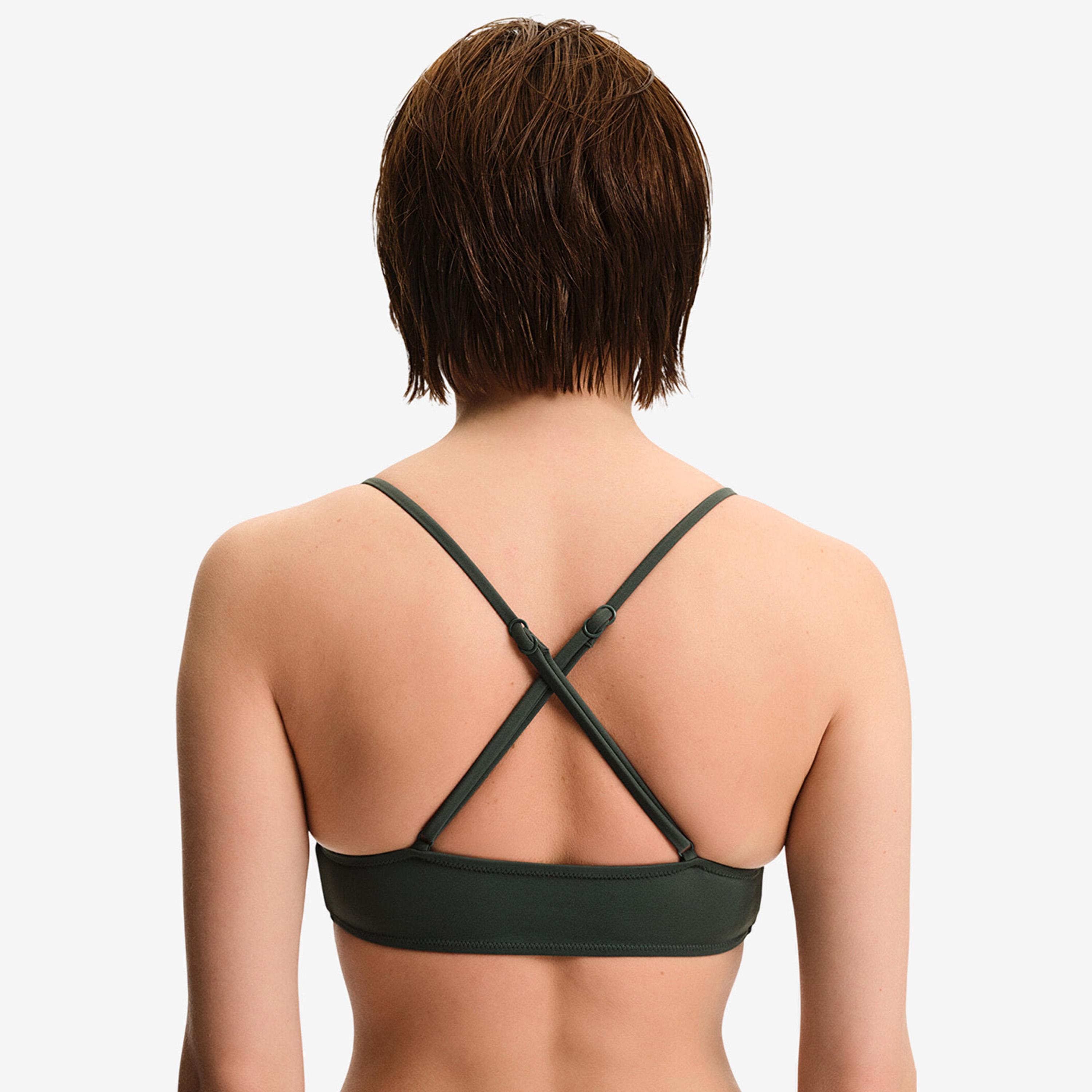 قطعة علوية لمايوه بيكيني حريمي سادة رفيعة الحمالات باللون الأخضر من بينتي-women-clothing-swimandbeach-swim-bikinis-image-3