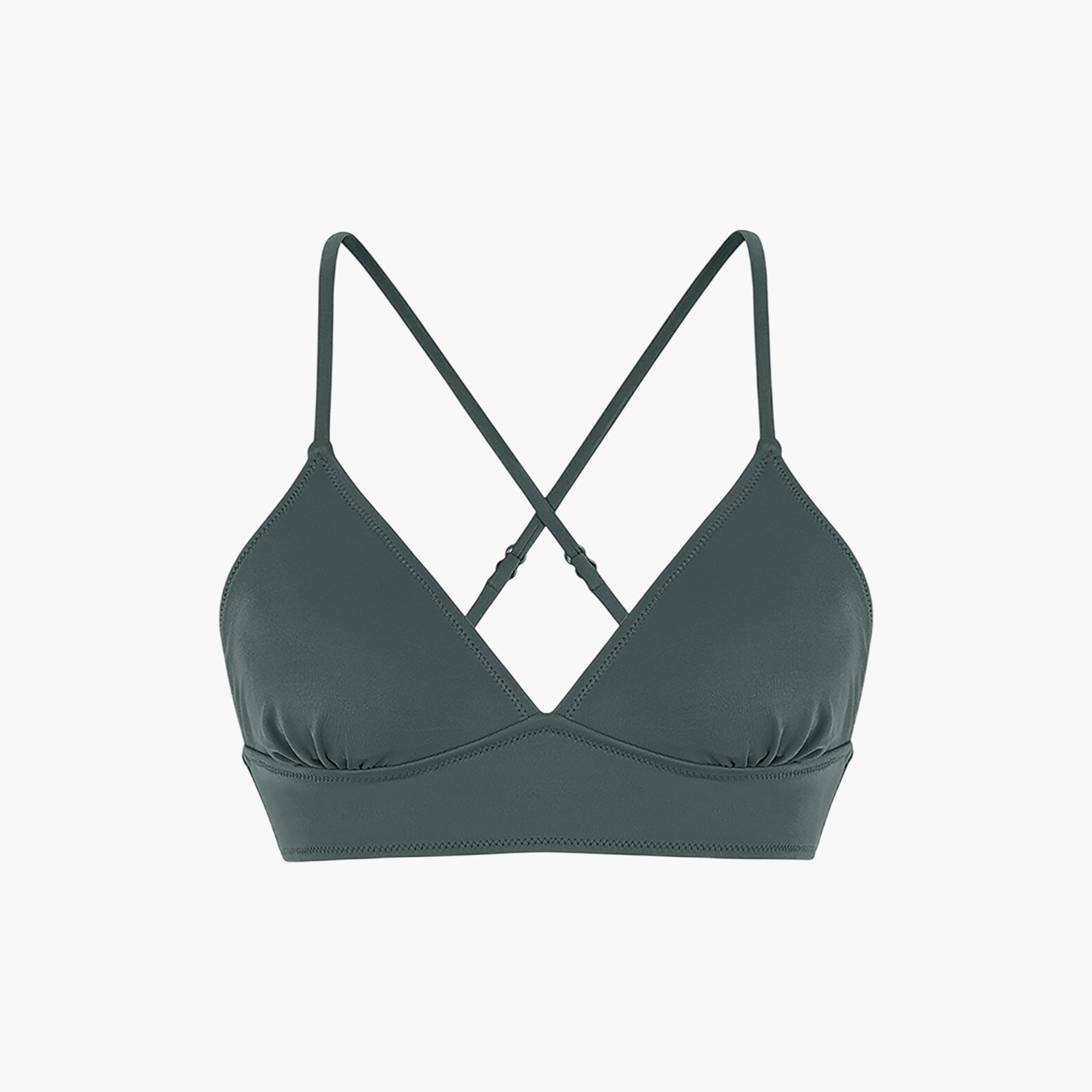 قطعة علوية لمايوه بيكيني حريمي سادة رفيعة الحمالات باللون الأخضر من بينتي-women-clothing-swimandbeach-swim-bikinis-image-6