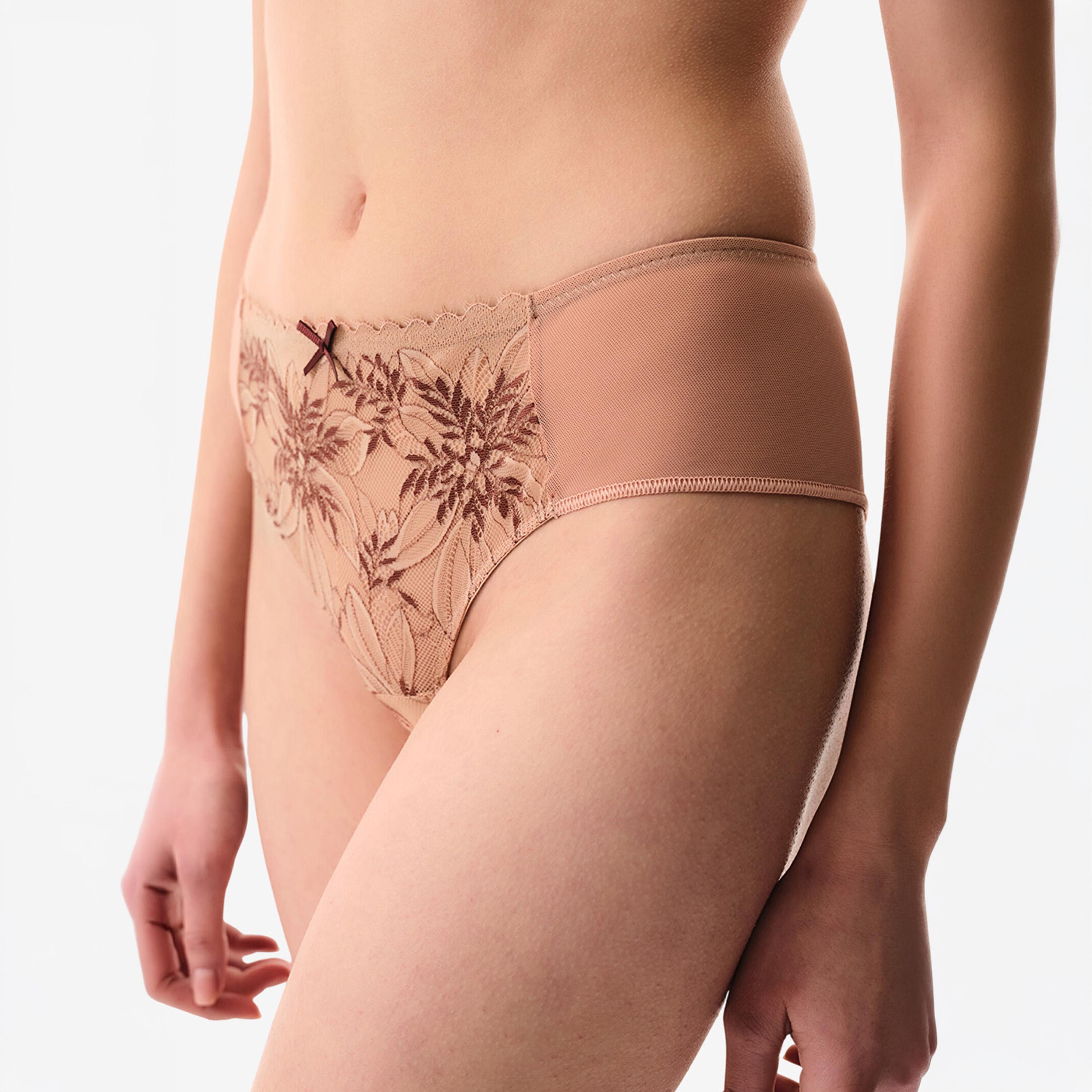 Penti Cheeky Beige Floral Medium Coverage Women's Hipster Panty-women-clothing-lingerie-panties-image-1