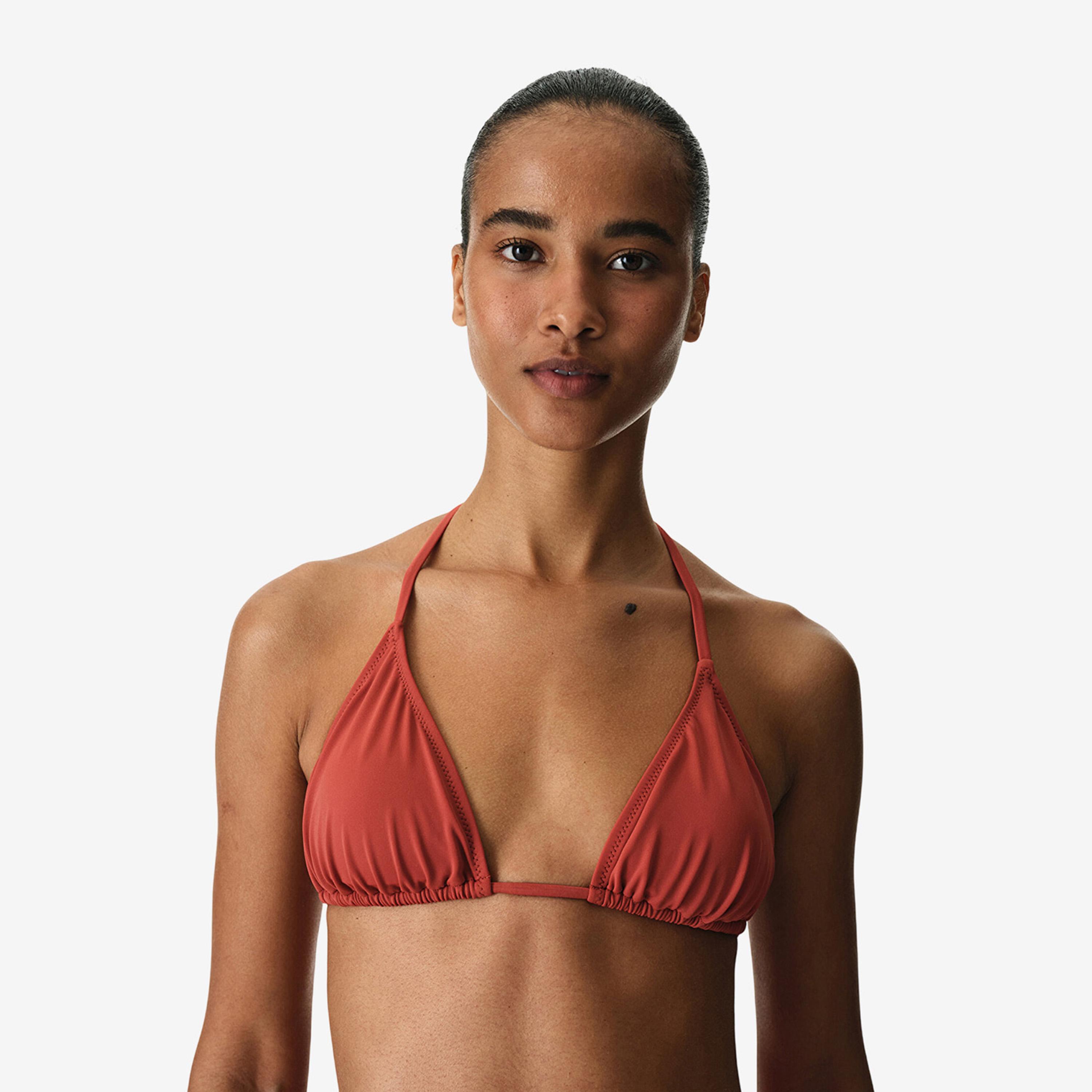 Penti Cinnamon Plain Halter Neck Women's Bikini Top-women-clothing-swimandbeach-swim-bikinis-image-1