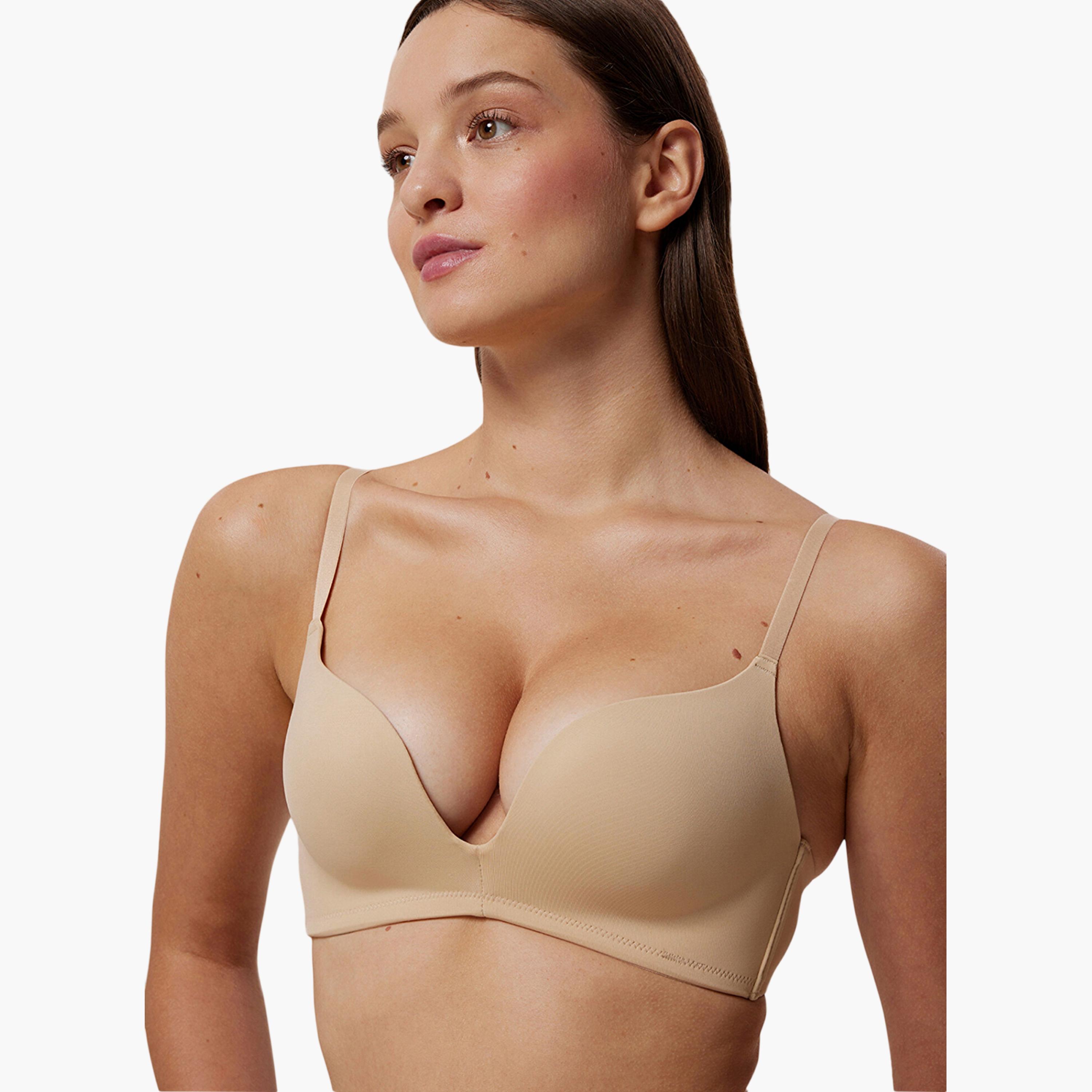 Penti Decollete Non-Wired Medium Support Padded Women's Plunge Bra-women-clothing-lingerie-bras-image-2