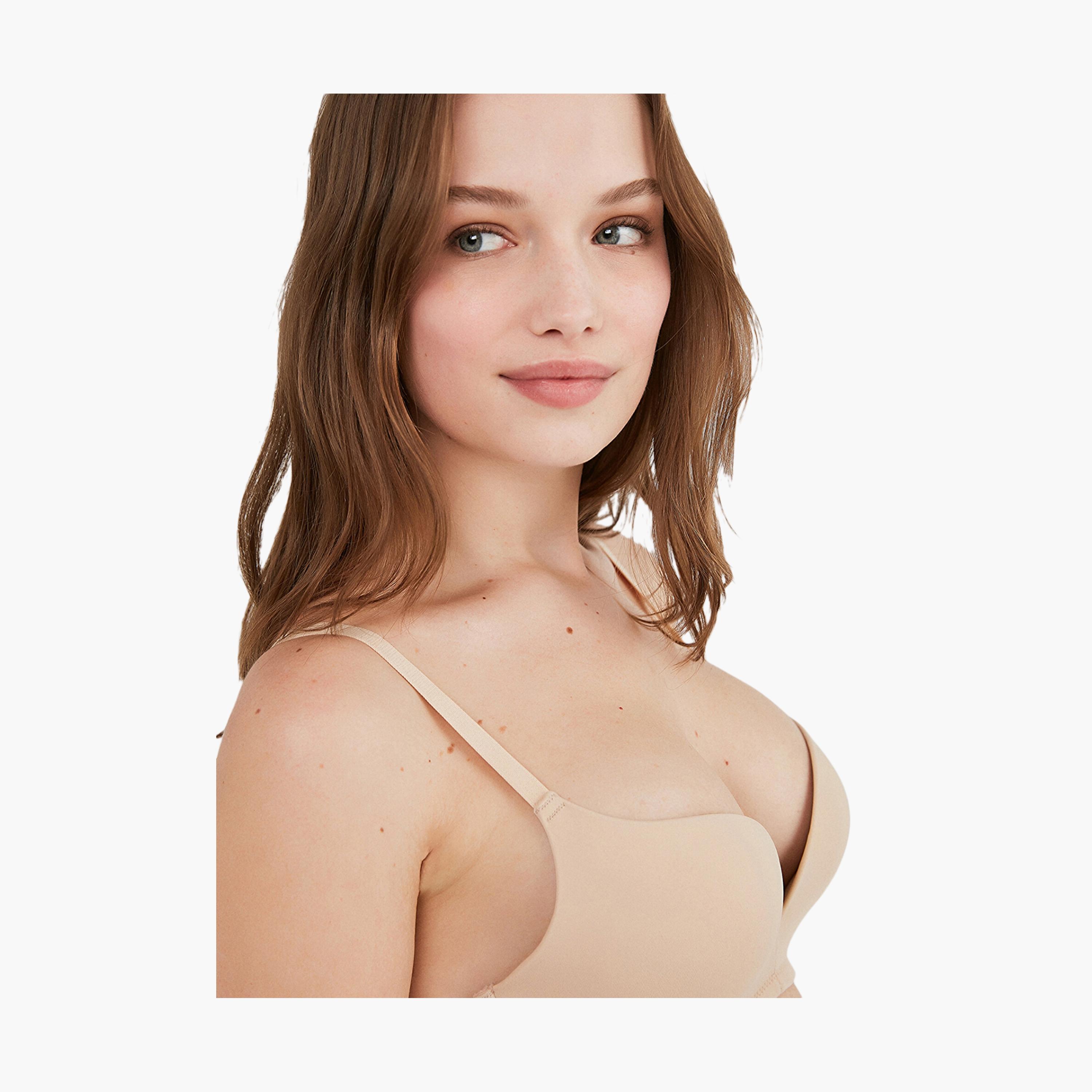 Penti Decollete Non-Wired Medium Support Padded Women's Plunge Bra-women-clothing-lingerie-bras-image-4