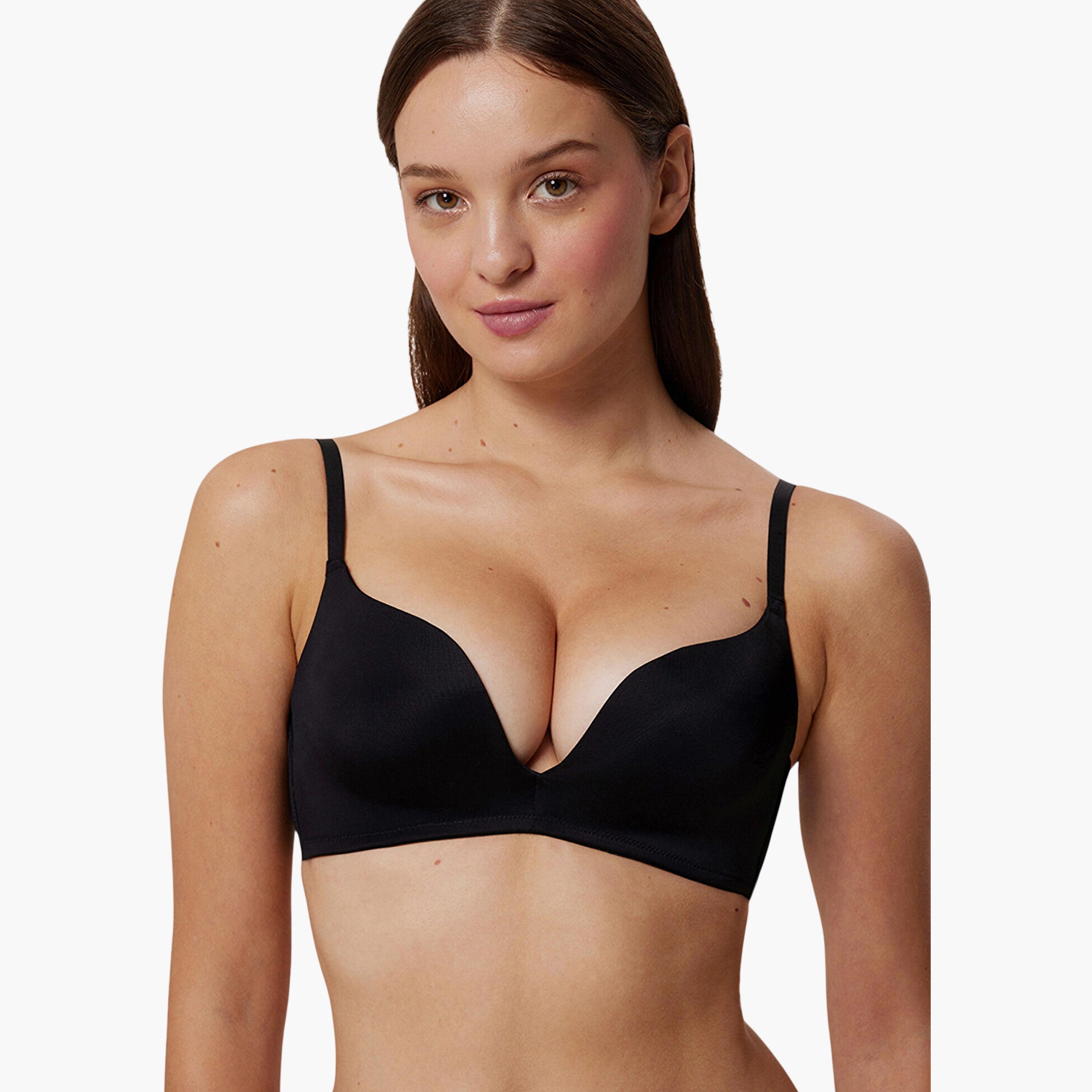 Penti Decollete Non-Wired Medium Support Padded Women's Plunge Bra-women-clothing-lingerie-bras-image-1