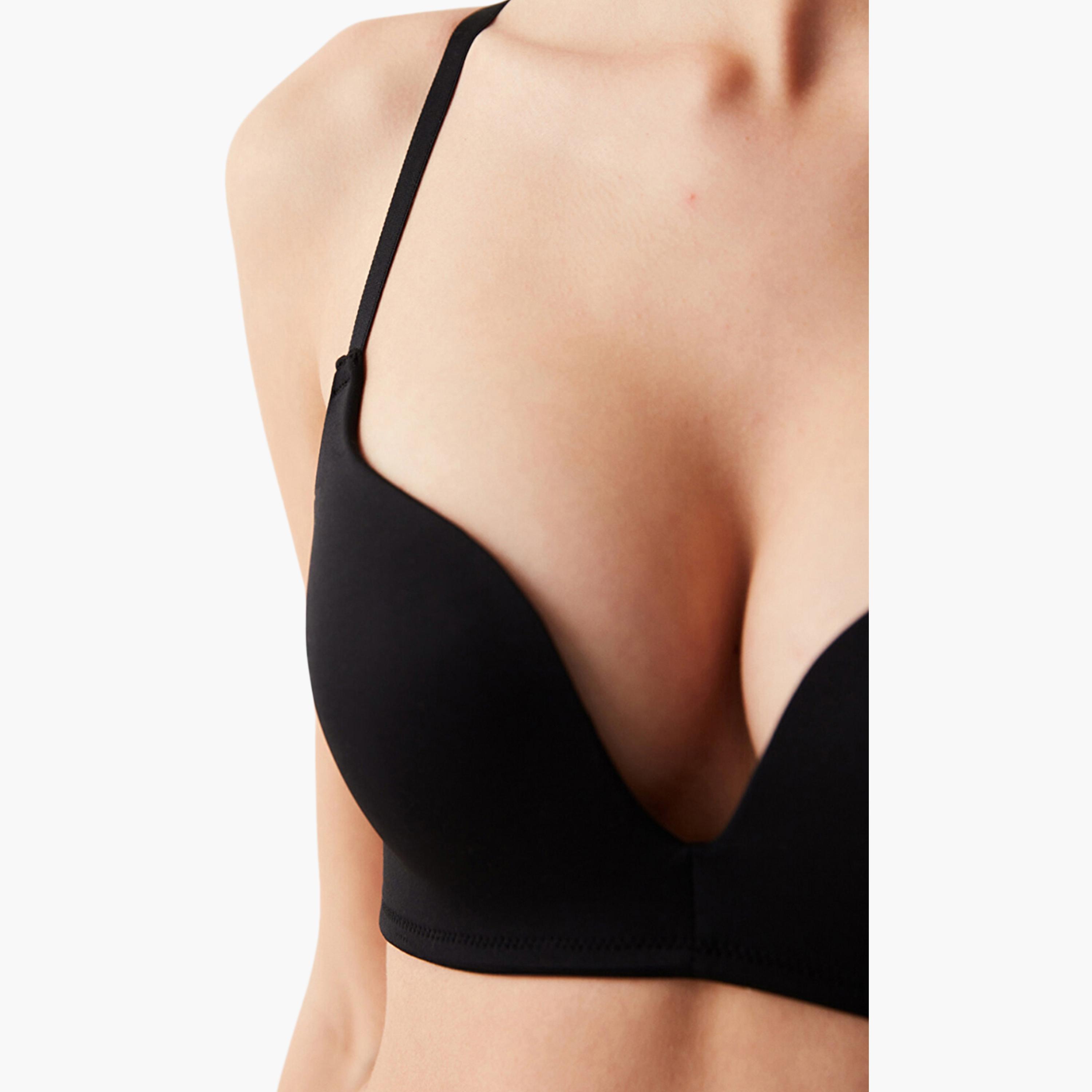 Penti Decollete Non-Wired Medium Support Padded Women's Plunge Bra-women-clothing-lingerie-bras-image-4