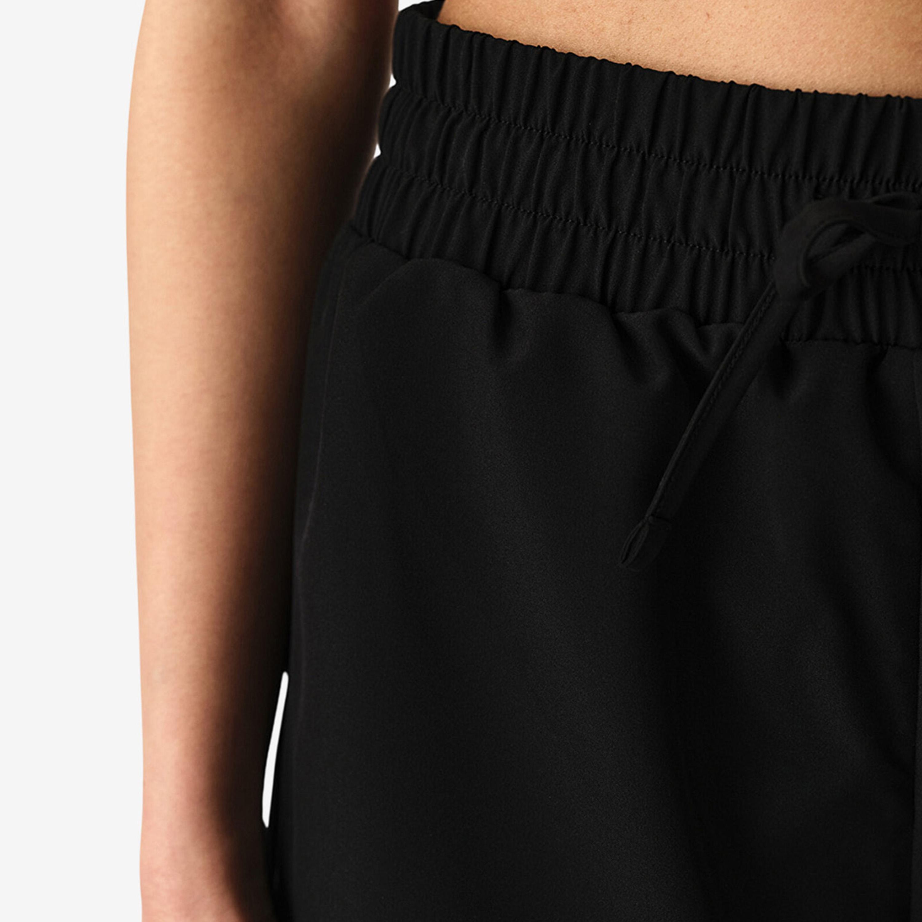 Penti Black Plain High-Rise Drawstring Waist Women's Beach Shorts-women-clothing-swimandbeach-beachwear-image-4