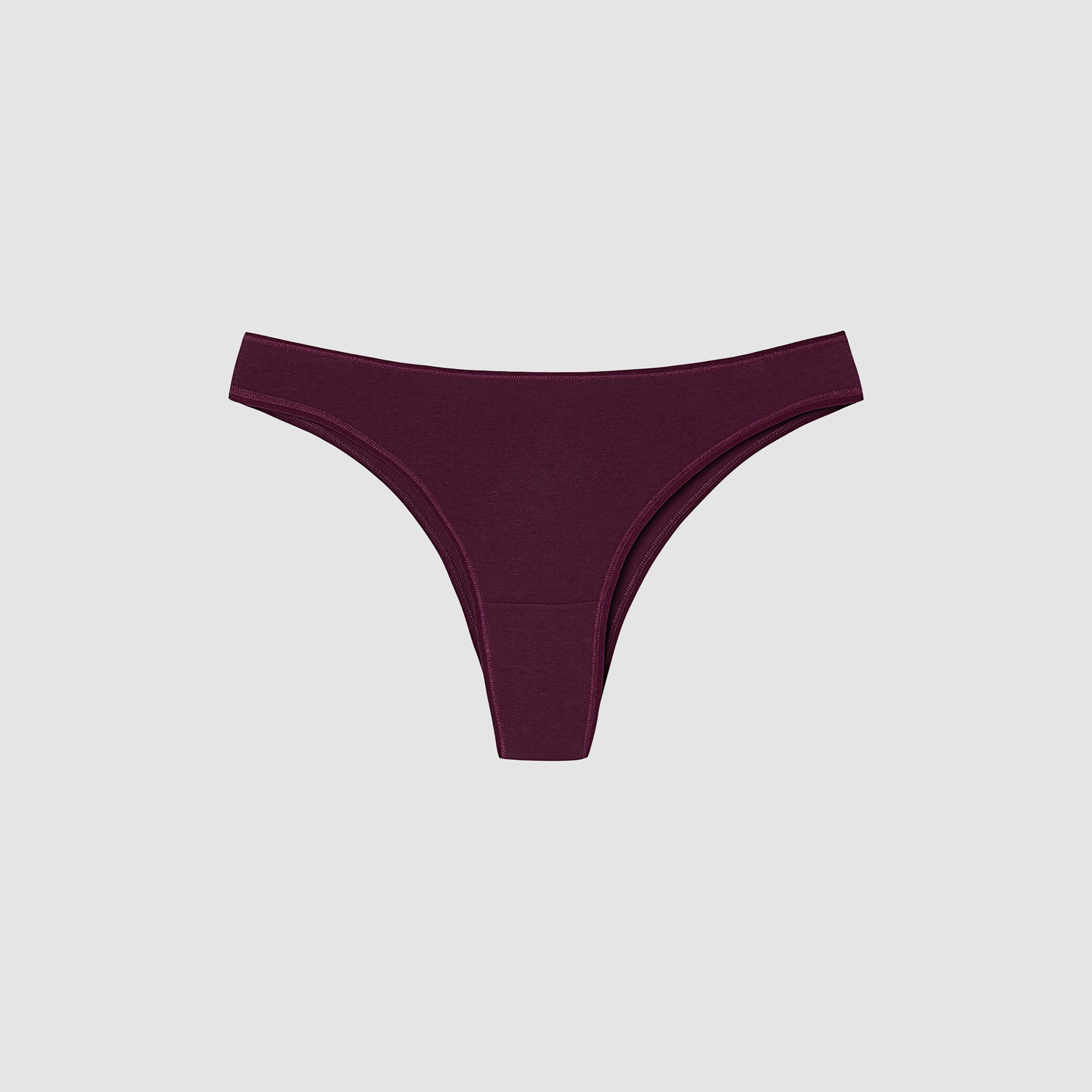 طقم من 3 قطع سروال داخلي نسائي سادة وبنقشة زهور بتغطية منخفضة "برازيليان" من بنتي-women-clothing-lingerie-panties-image-2