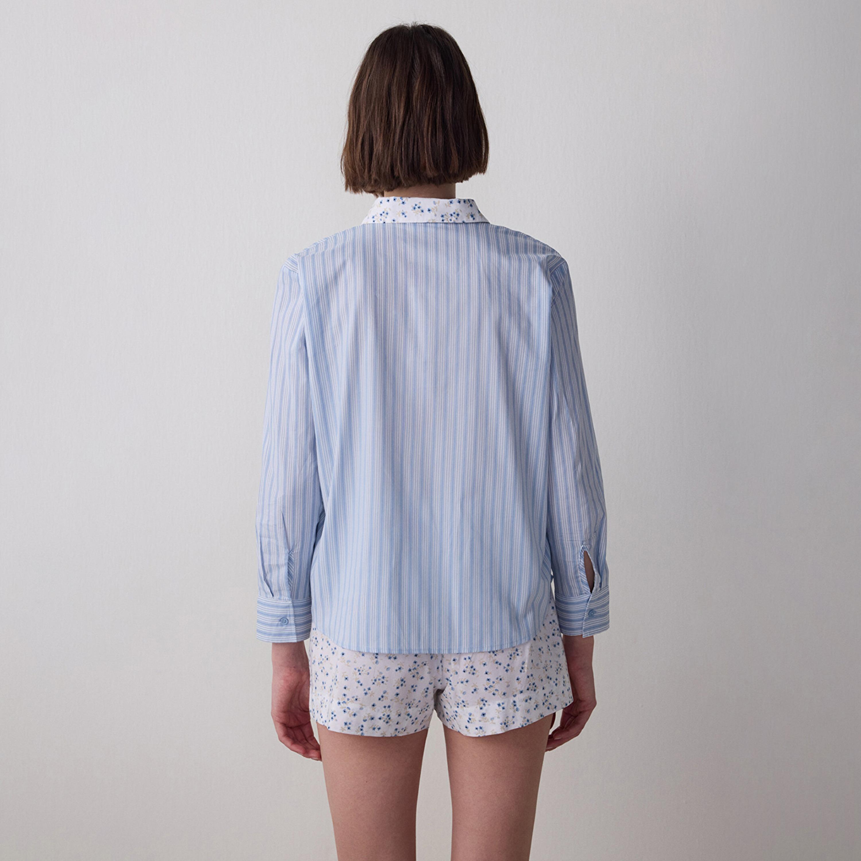 Penti Striped Cotton Women's Shirt & Shorts Set-women-clothing-nightwear-pyjamas-shortsets-image-2