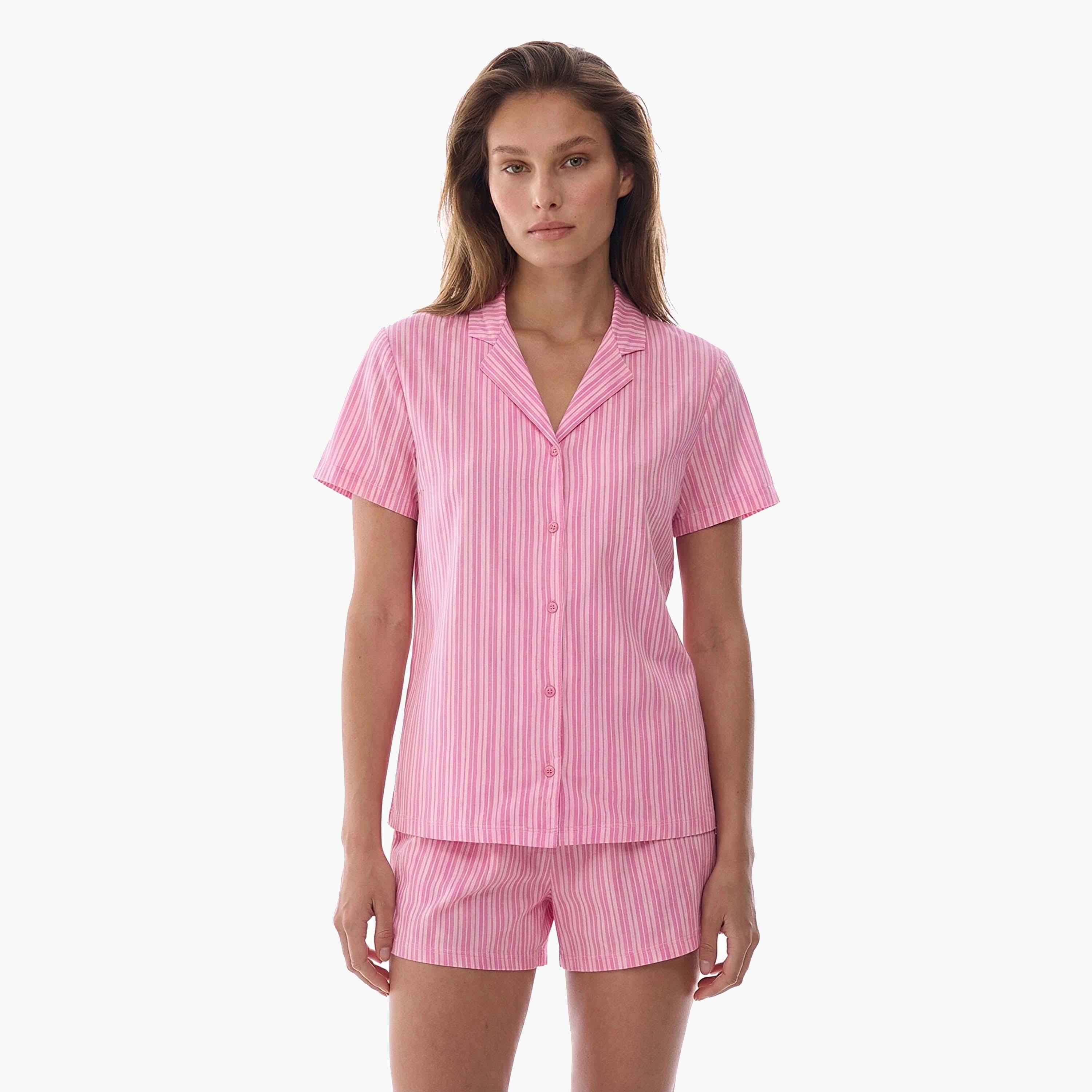 Penti Women's Stripes Shirt & Shorts Set-women-clothing-nightwear-pyjamas-shortsets-image-1
