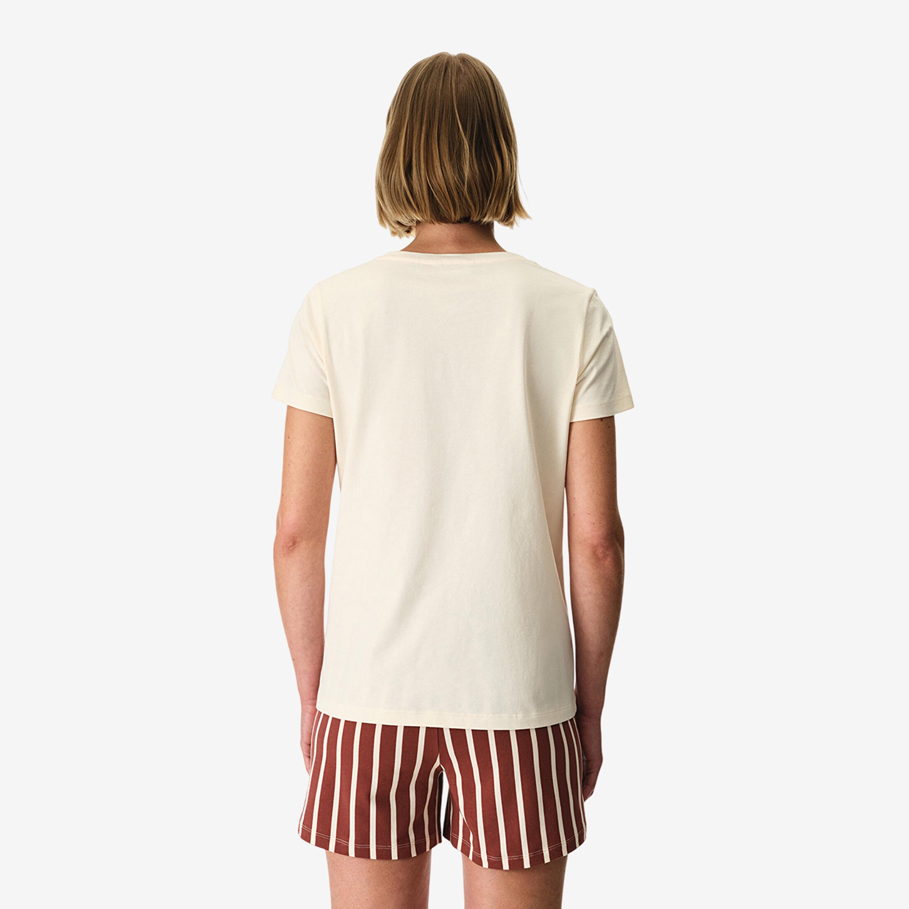 Penti Women's Text-Print Striped Crew Neck T-Shirt & Shorts Set-women-clothing-nightwear-pyjamas-shortsets-image-2