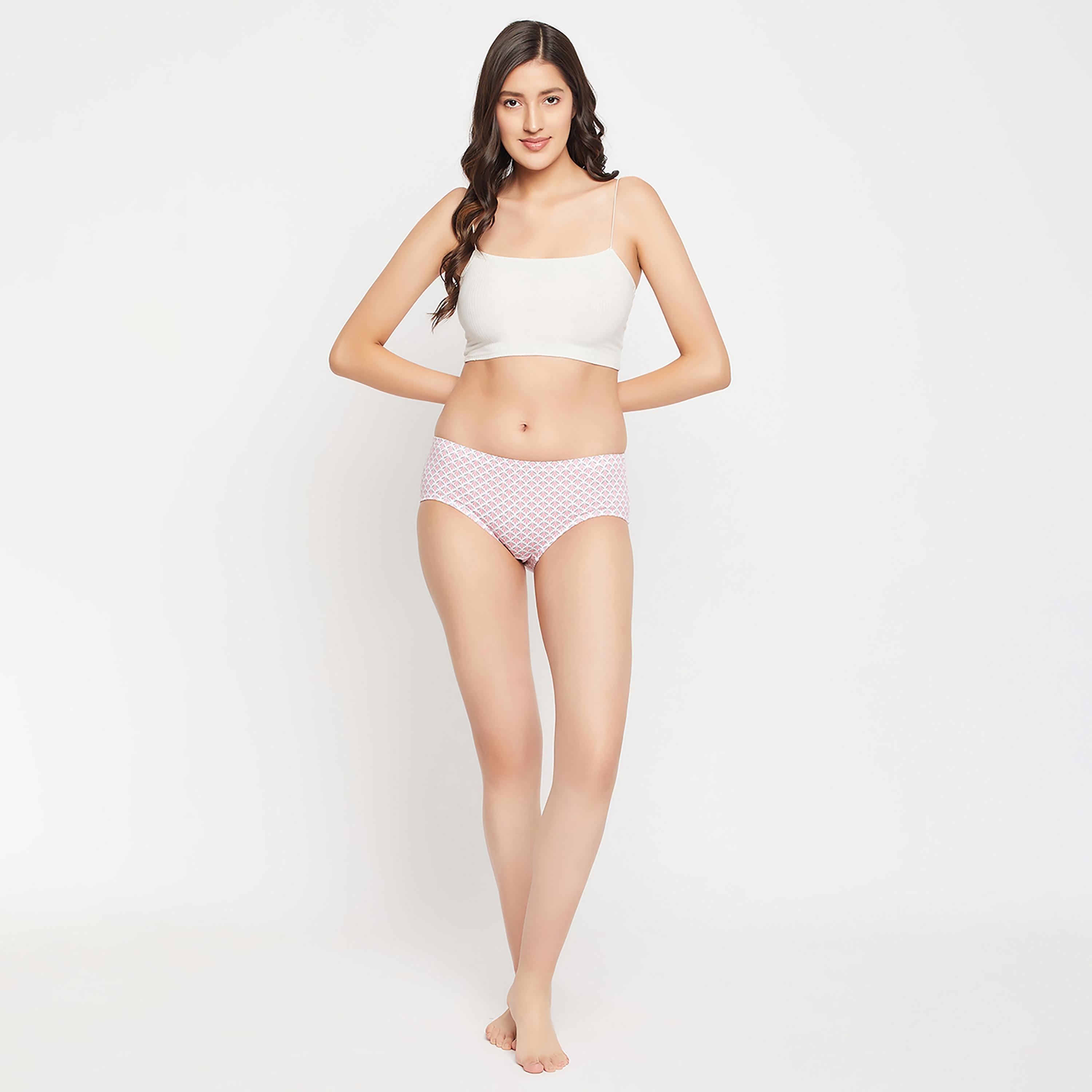 لباس داخلي هيبستر نسائي بخصر متوسط باللون الأبيض مع مطاط داخلي - قطن من كلوفيا-women-clothing-lingerie-panties-image-2