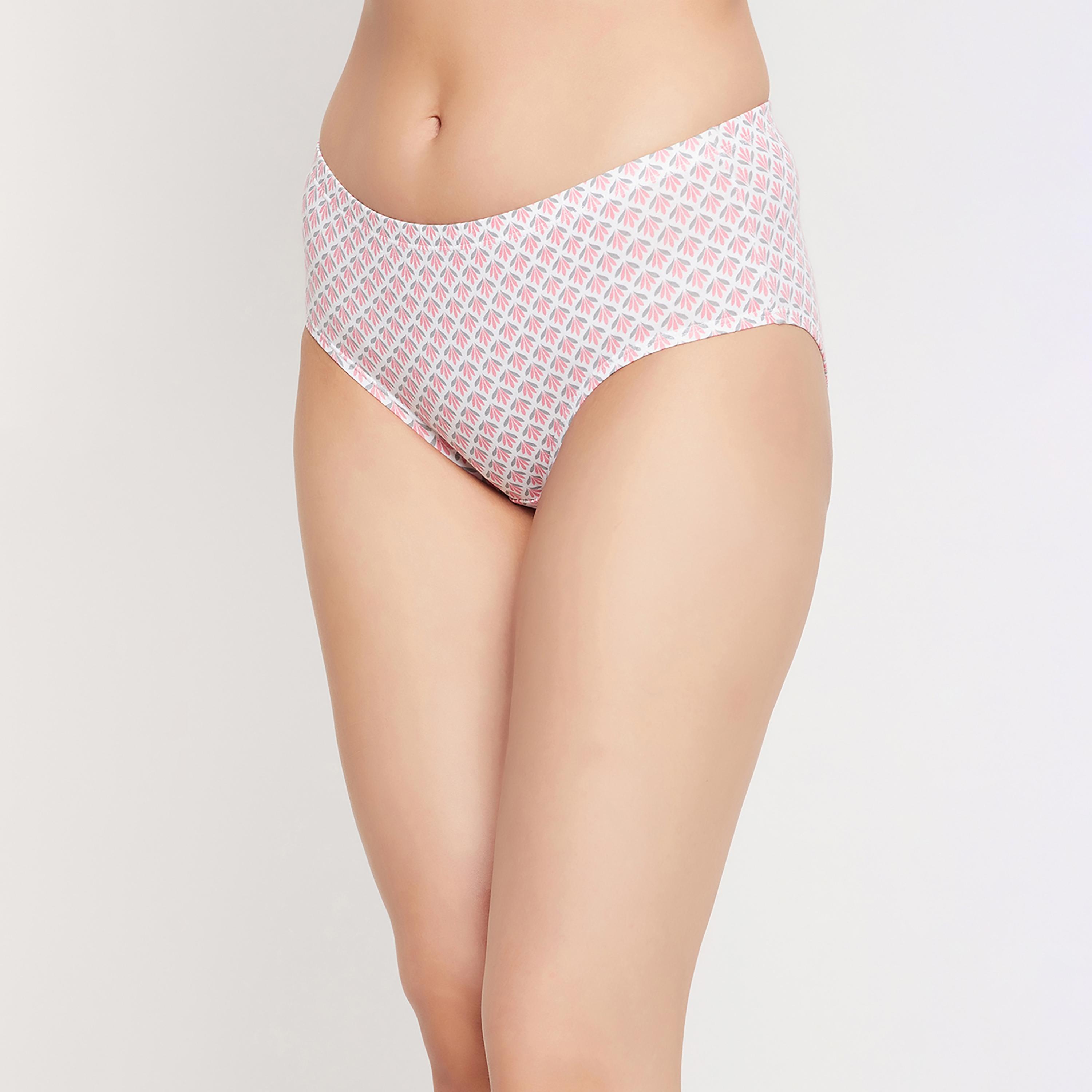 لباس داخلي هيبستر نسائي بخصر متوسط باللون الأبيض مع مطاط داخلي - قطن من كلوفيا-women-clothing-lingerie-panties-image-3