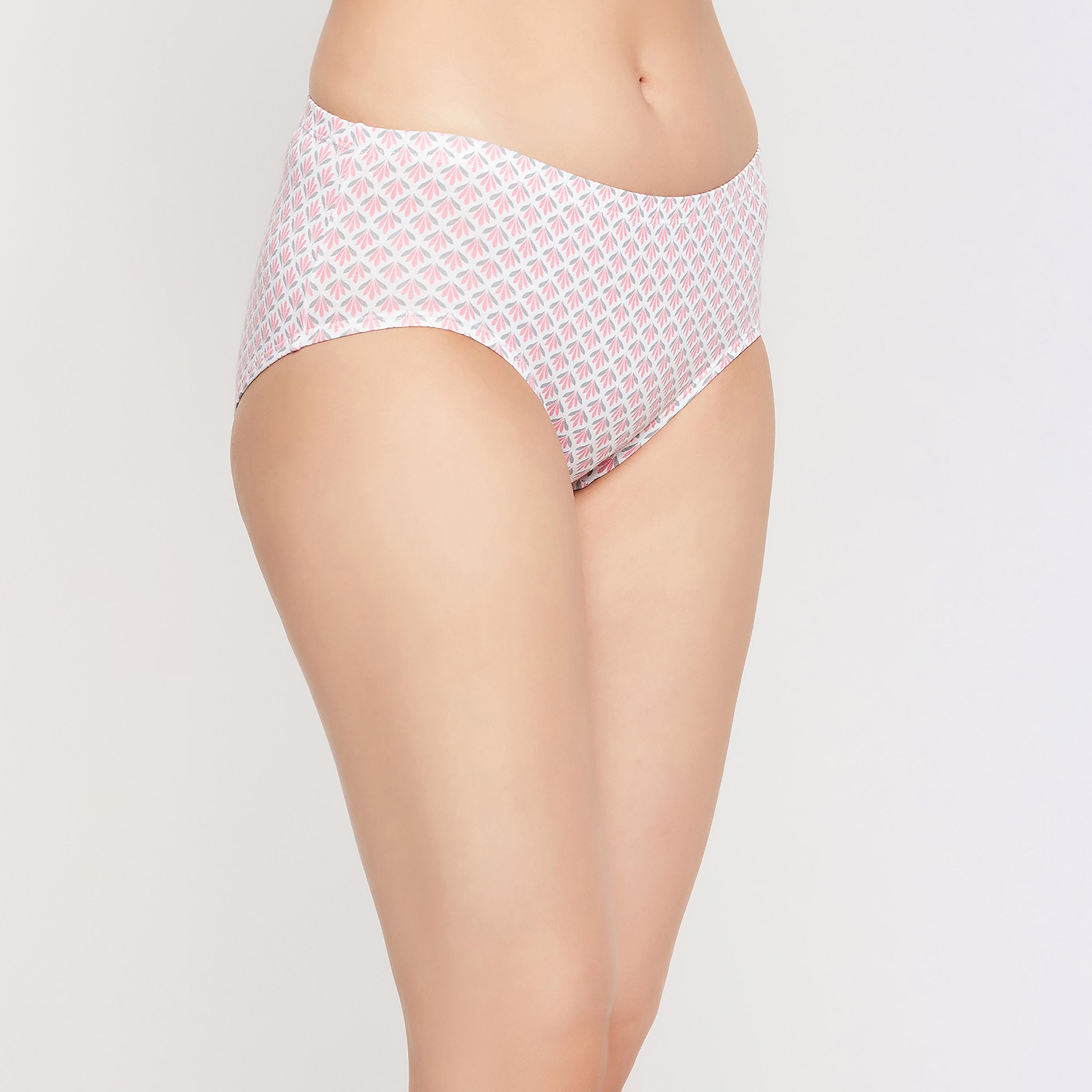 لباس داخلي هيبستر نسائي بخصر متوسط باللون الأبيض مع مطاط داخلي - قطن من كلوفيا-women-clothing-lingerie-panties-image-4