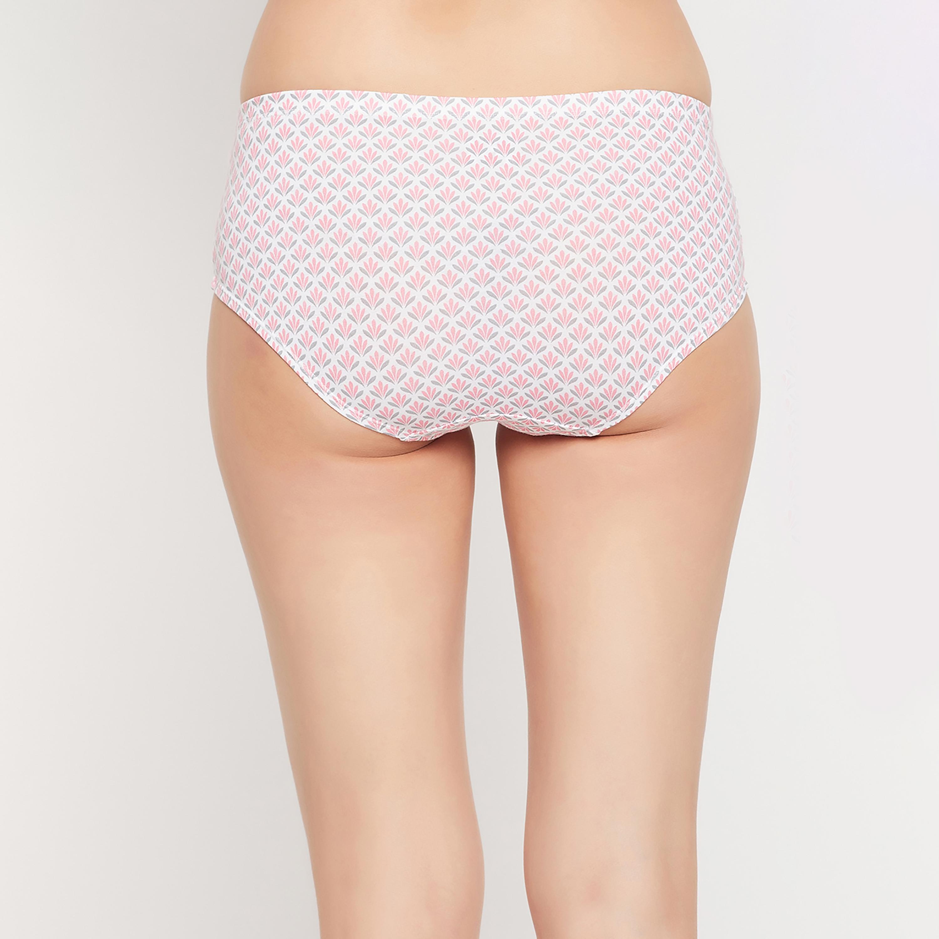 لباس داخلي هيبستر نسائي بخصر متوسط باللون الأبيض مع مطاط داخلي - قطن من كلوفيا-women-clothing-lingerie-panties-image-5
