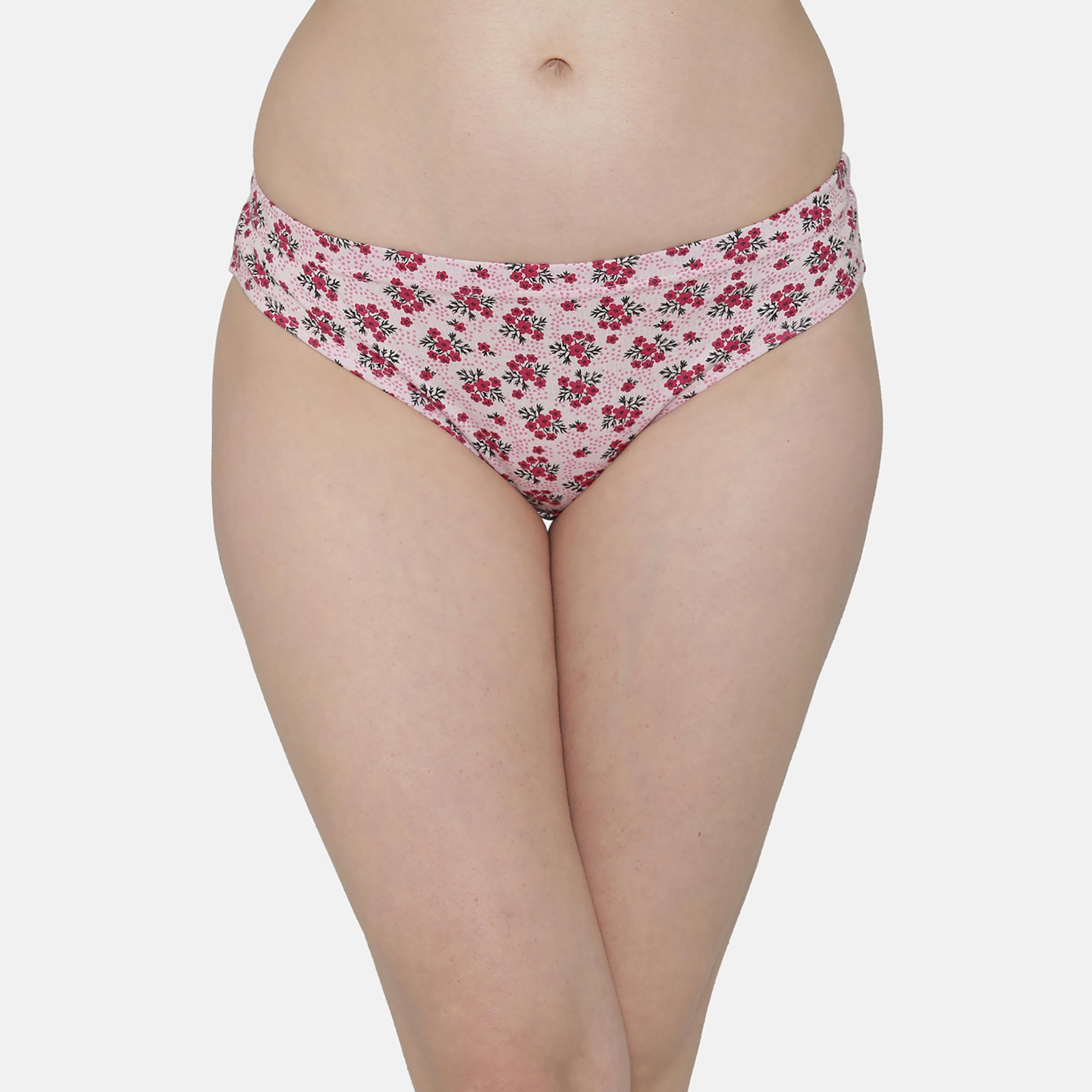 كلوفيا سراويل داخلية هيبستر متوسطة الخصر مزهرة، عبوة من 3 قطع-women-clothing-lingerie-panties-image-3