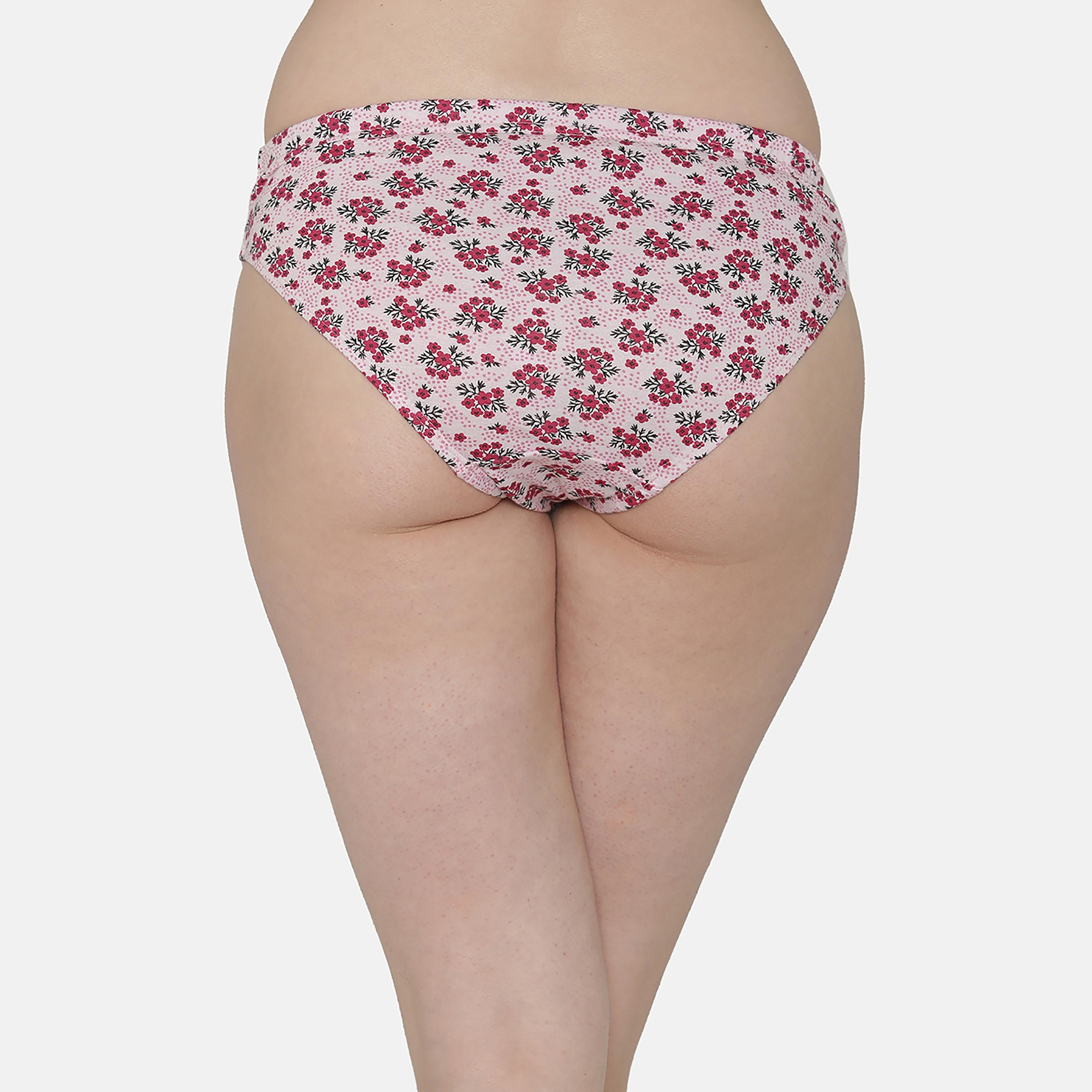 كلوفيا سراويل داخلية هيبستر متوسطة الخصر مزهرة، عبوة من 3 قطع-women-clothing-lingerie-panties-image-5