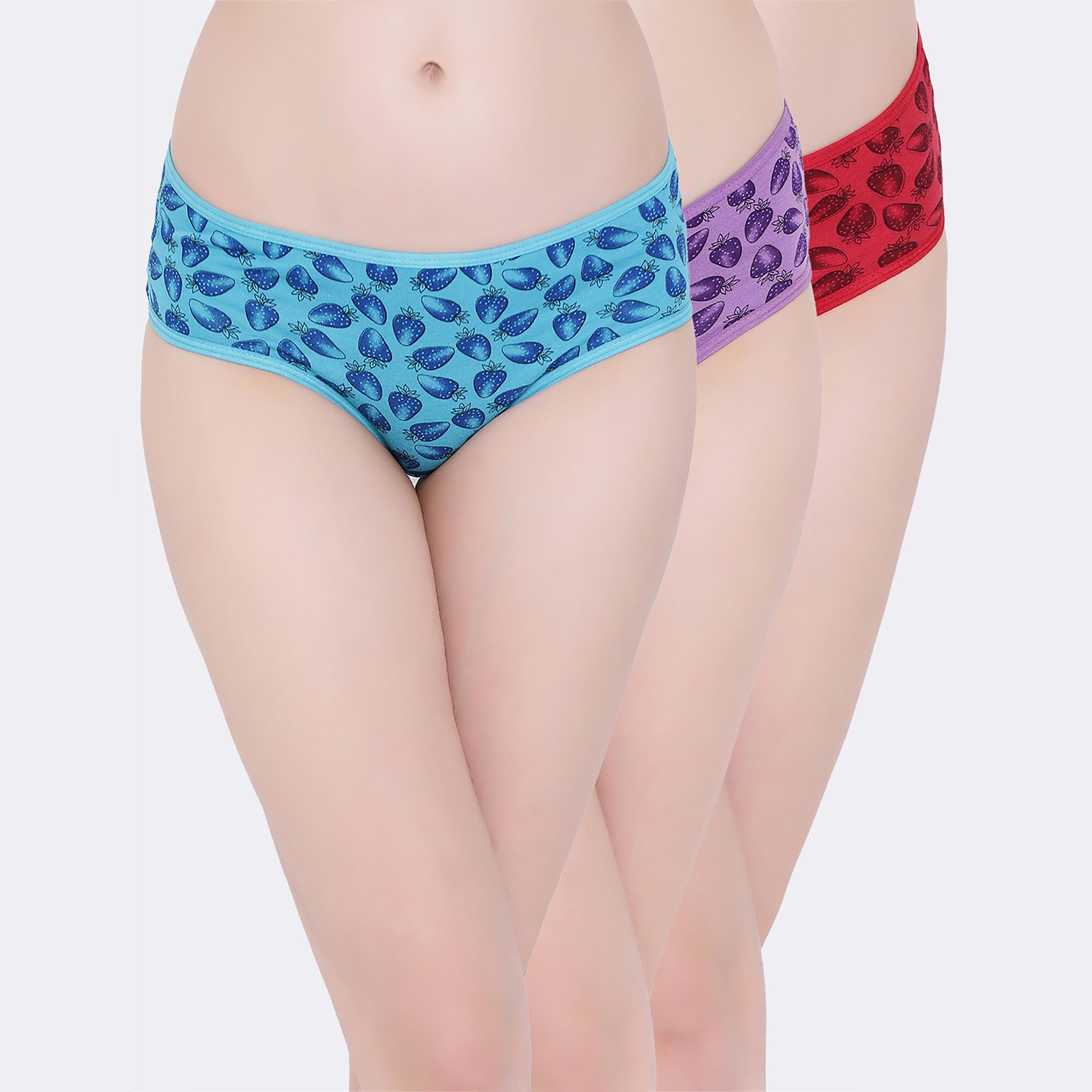 كلوفيا سراويل داخلية هيبستر متوسطة الخصر مطبوعة، عبوة من 3 قطع-women-clothing-lingerie-panties-image-2