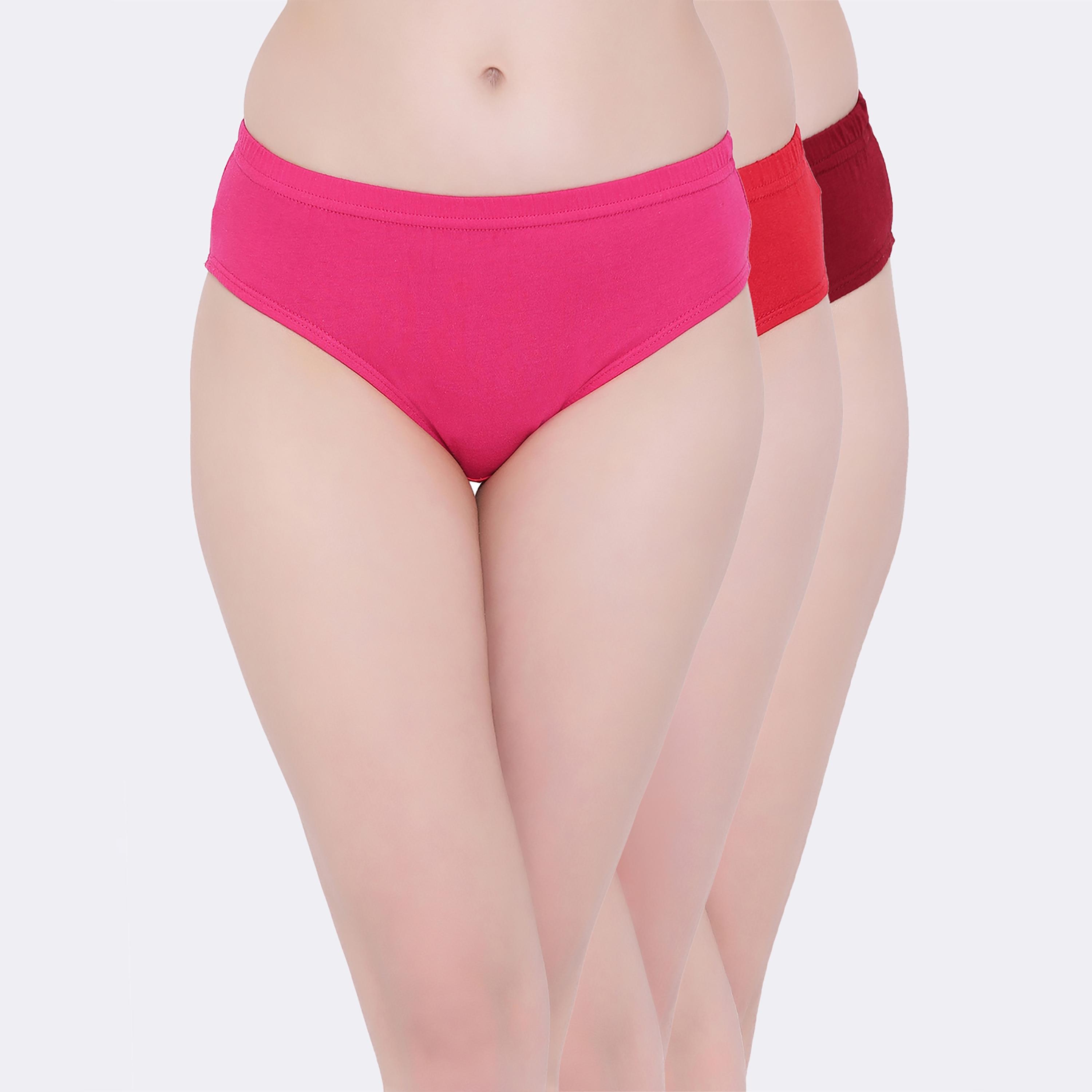كلوفيا سراويل داخلية هيبستر سادة متوسطة الخصر، عبوة من 3 قطع-women-clothing-lingerie-panties-image-2
