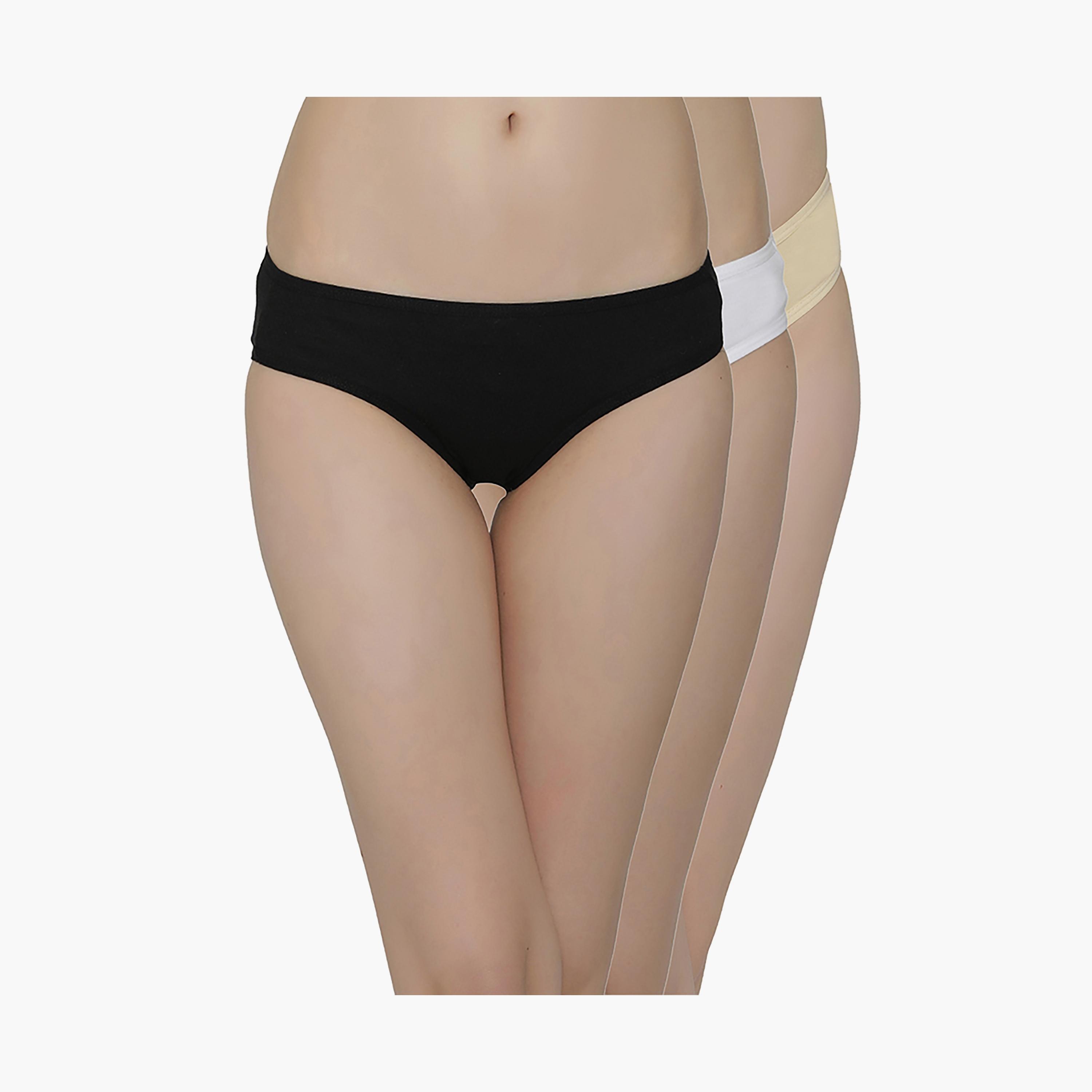 Clovia Solid Low Waist Bikini Panties Pack of 3-women-clothing-lingerie-panties-image-1