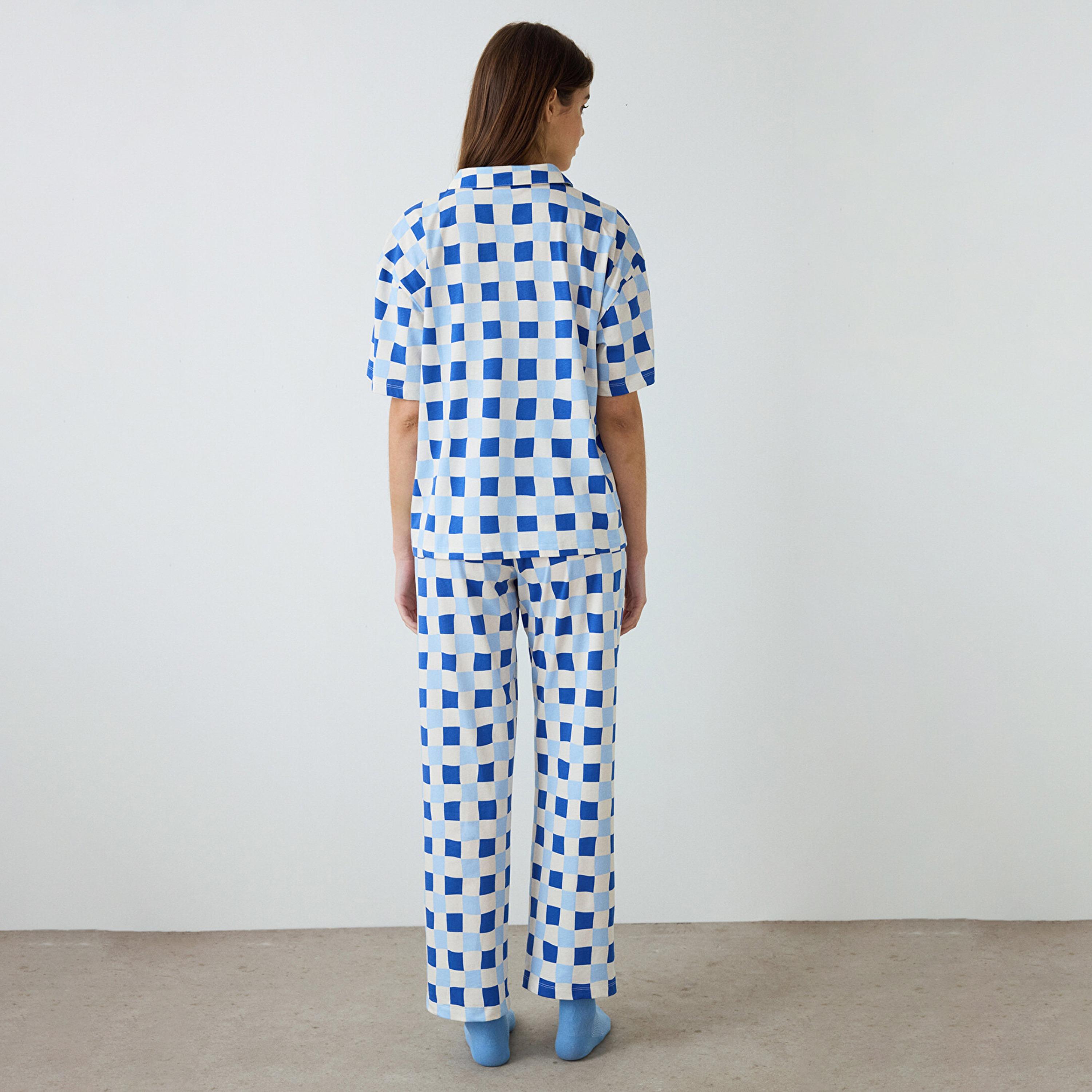 Penti Checked Nylon Rhea Women's Shirt & Pyjama Set-women-clothing-nightwear-pyjamas-longsets-image-2