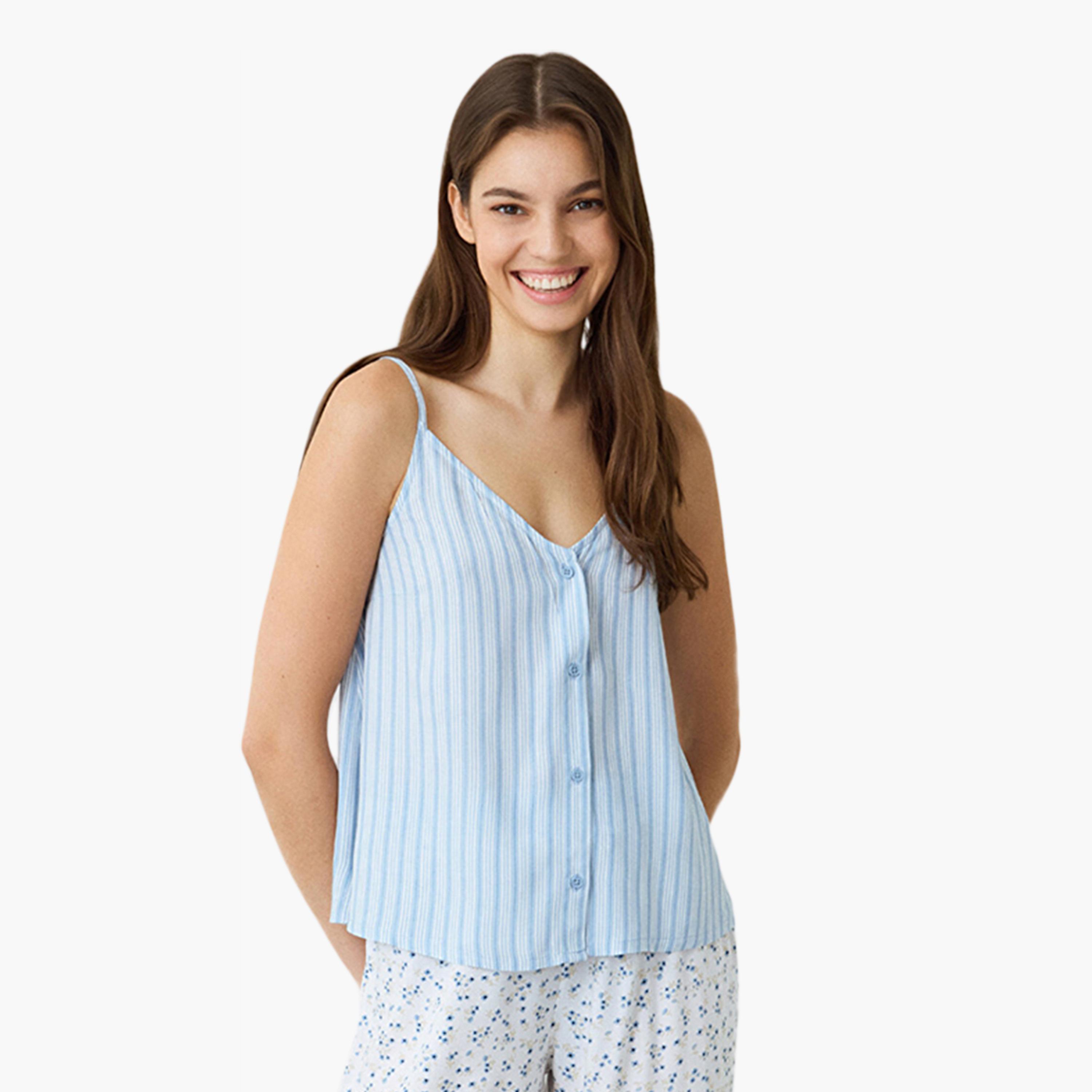 Penti Striped Strappy Sleeveless Women's Tank Top-women-clothing-nightwear-pyjamas-tops-image-1