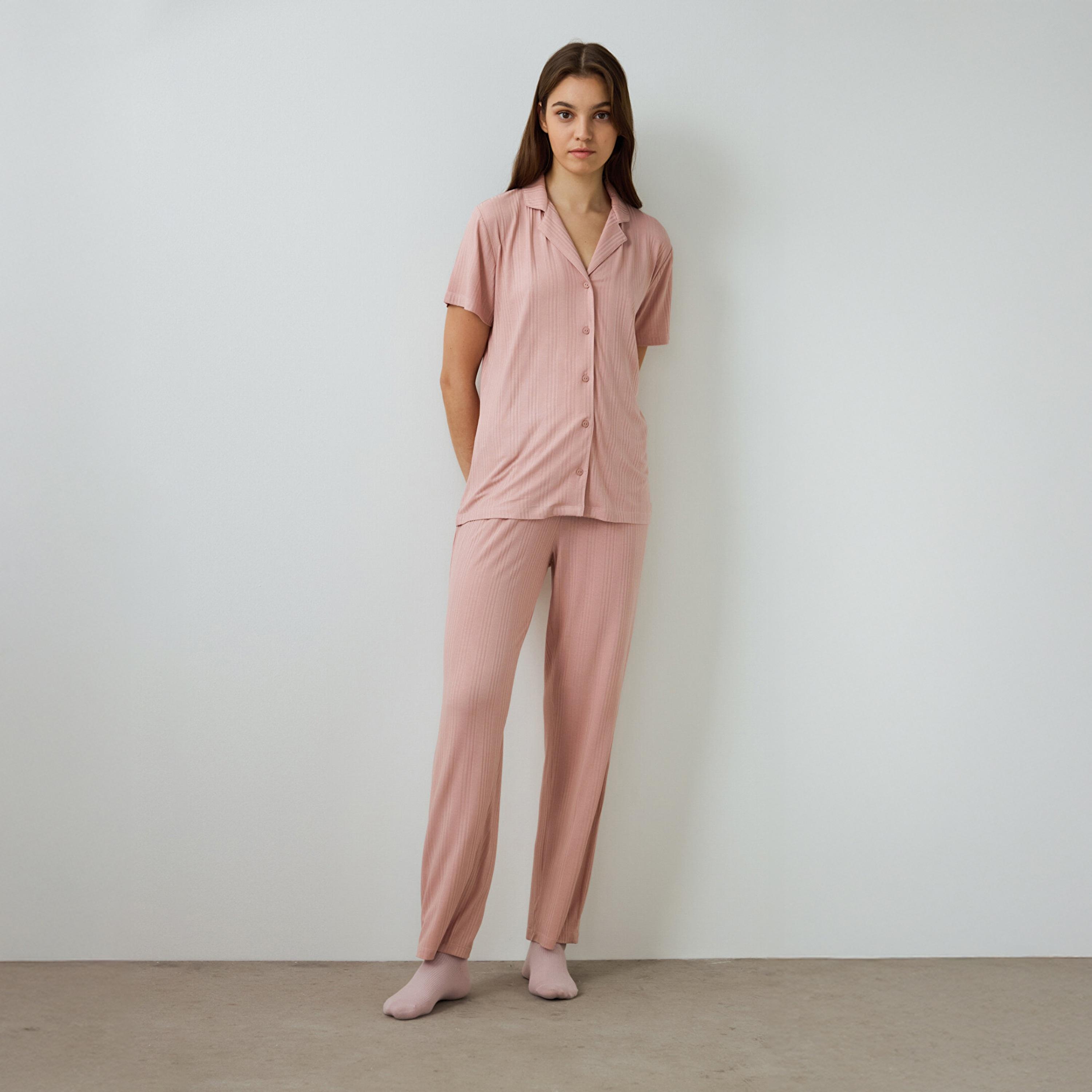 Penti Textured Emma Women's Shirt & Pyjama Set-women-clothing-nightwear-pyjamas-longsets-image-1
