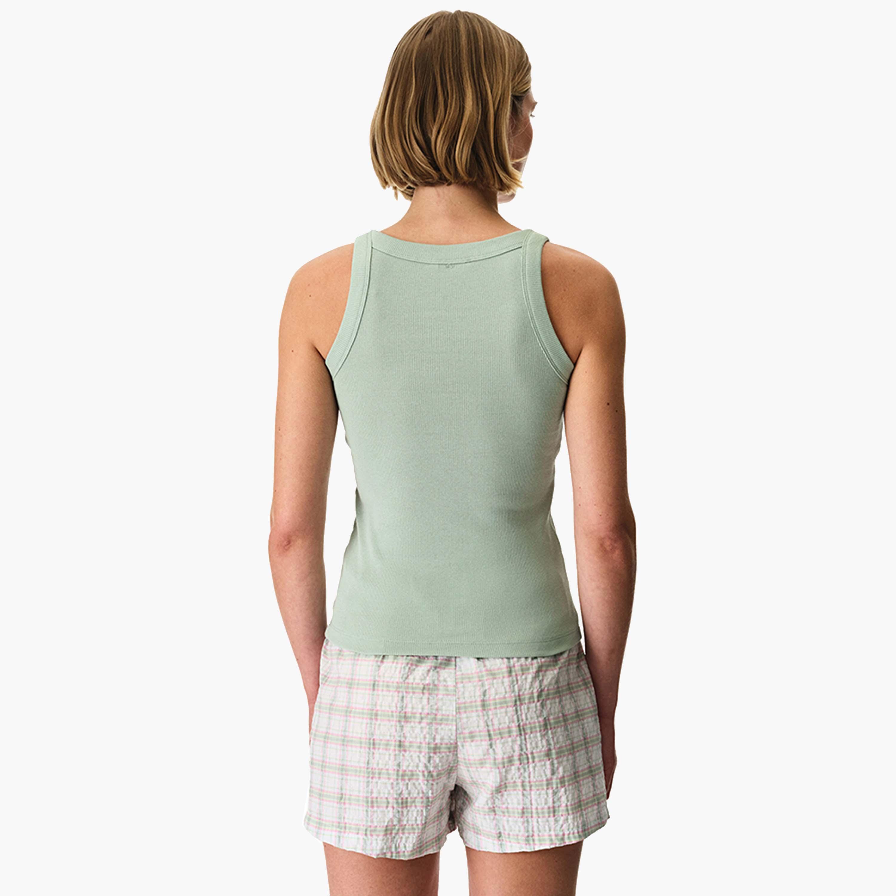 طقم بيجامة بلوزة بدون أكمام (تانك) وشورت كاروهات للنساء من بينتي-women-clothing-nightwear-pyjamas-shortsets-image-2