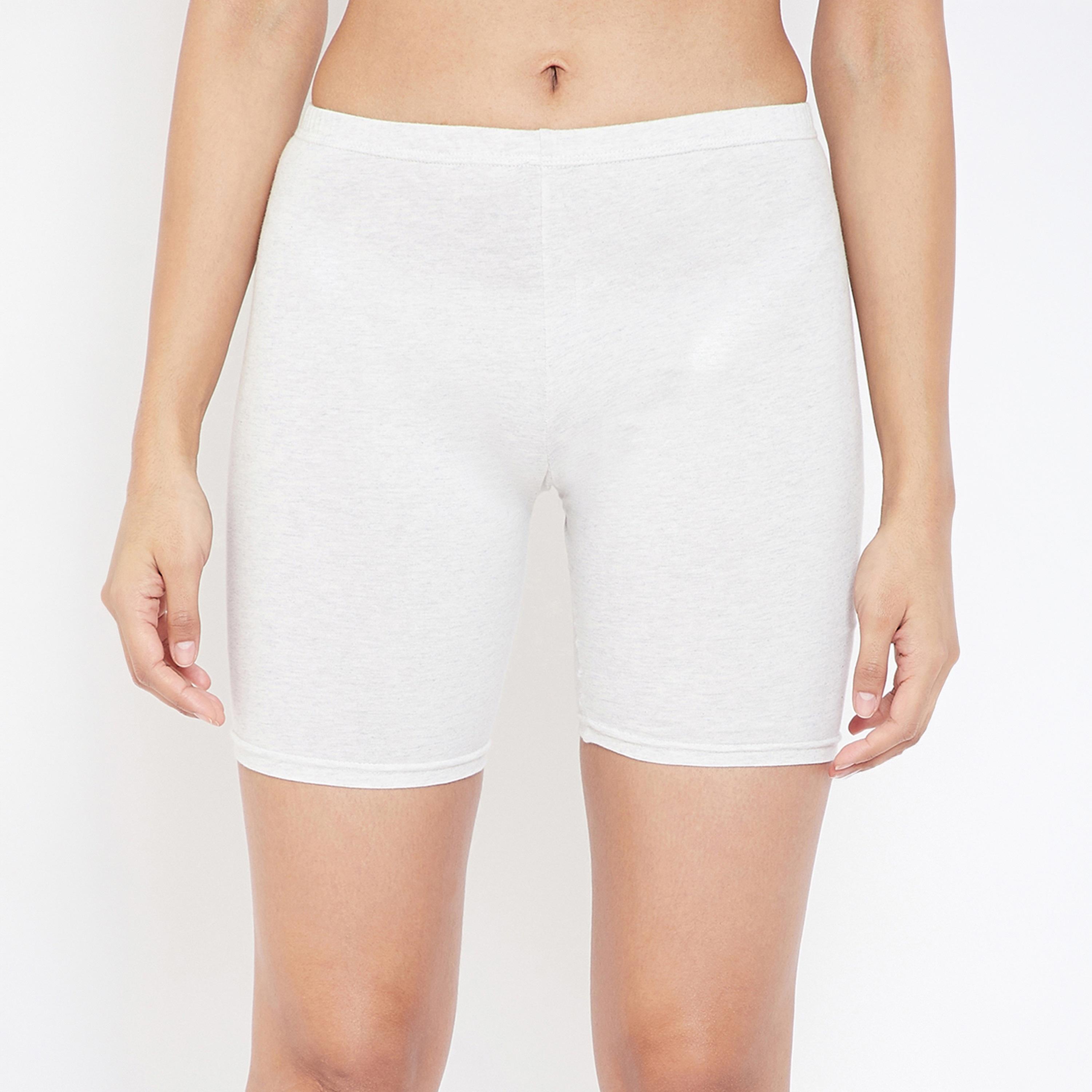 شورت ركوب الدراجات قطن بخصر متوسط الارتفاع ومطاط داخلي باللون الرمادي للنساء من كلوفيا-women-clothing-lingerie-shapewear-image-1