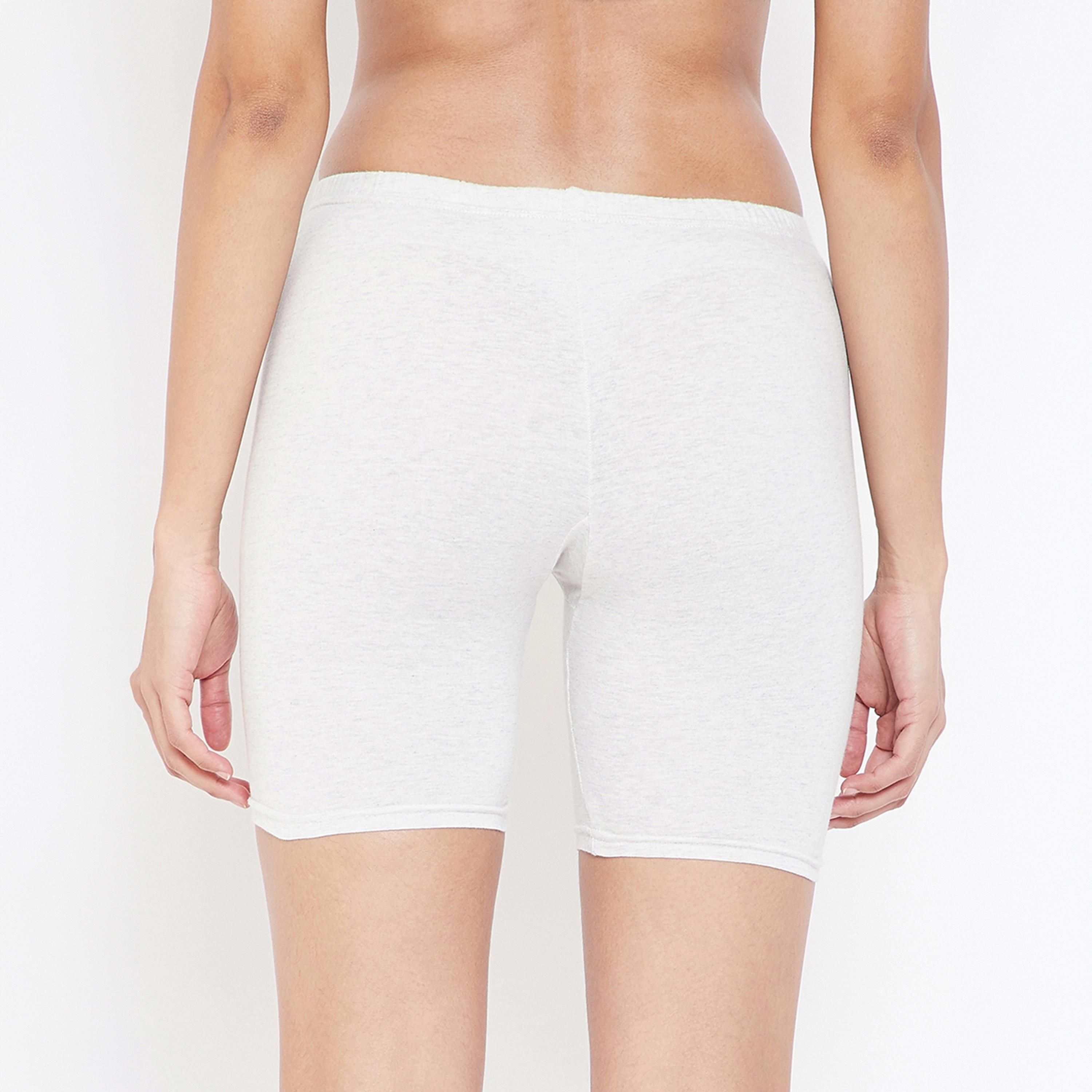 شورت ركوب الدراجات قطن بخصر متوسط الارتفاع ومطاط داخلي باللون الرمادي للنساء من كلوفيا-women-clothing-lingerie-shapewear-image-4