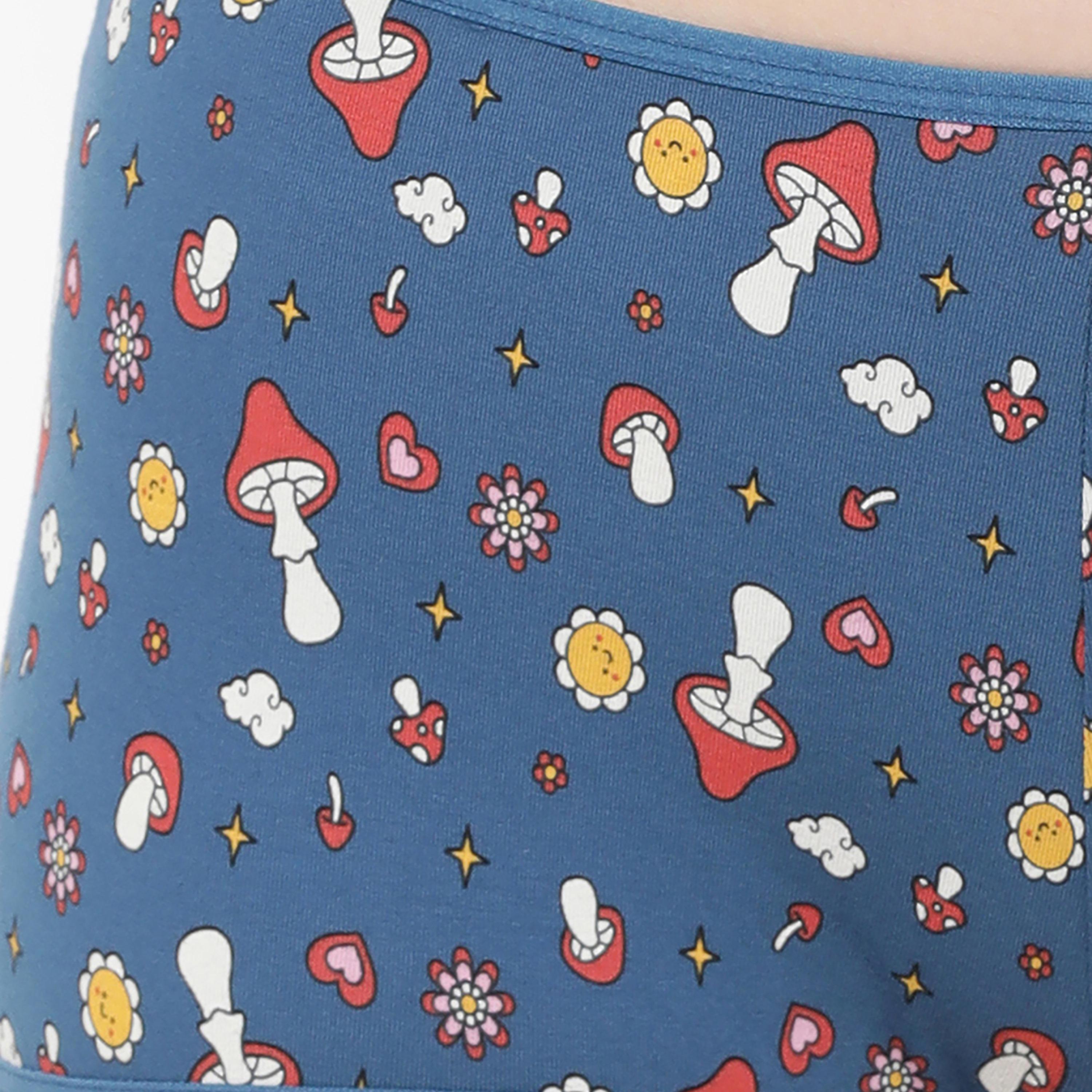 شورت (بوي شورت) نسائي متوسط الخصر مطبوع باللون الأزرق - قطن من كلوفيا-women-clothing-lingerie-panties-image-5