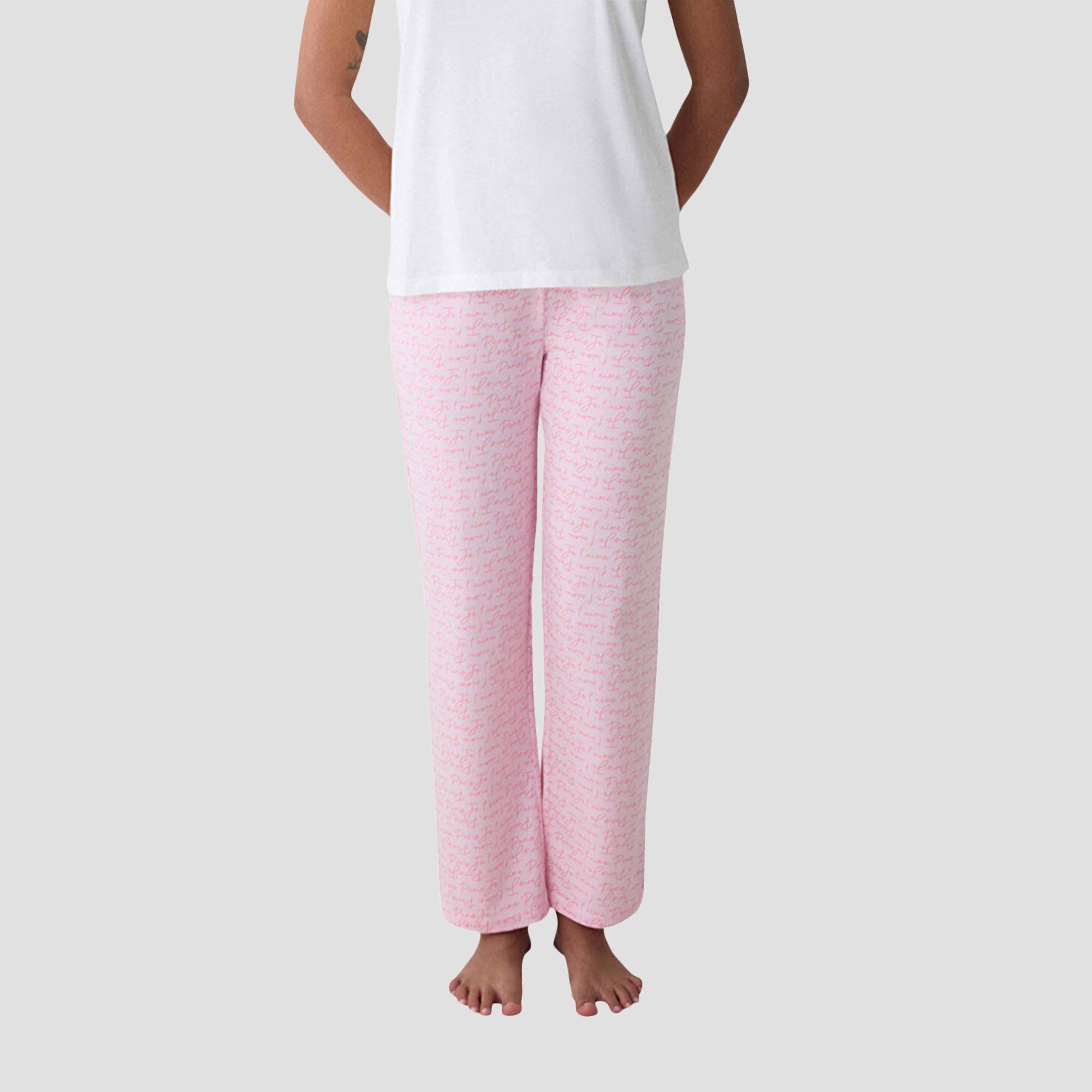 Penti Typographic Women's T-Shirt and Pyjama Set-women-clothing-nightwear-pyjamas-longsets-image-3