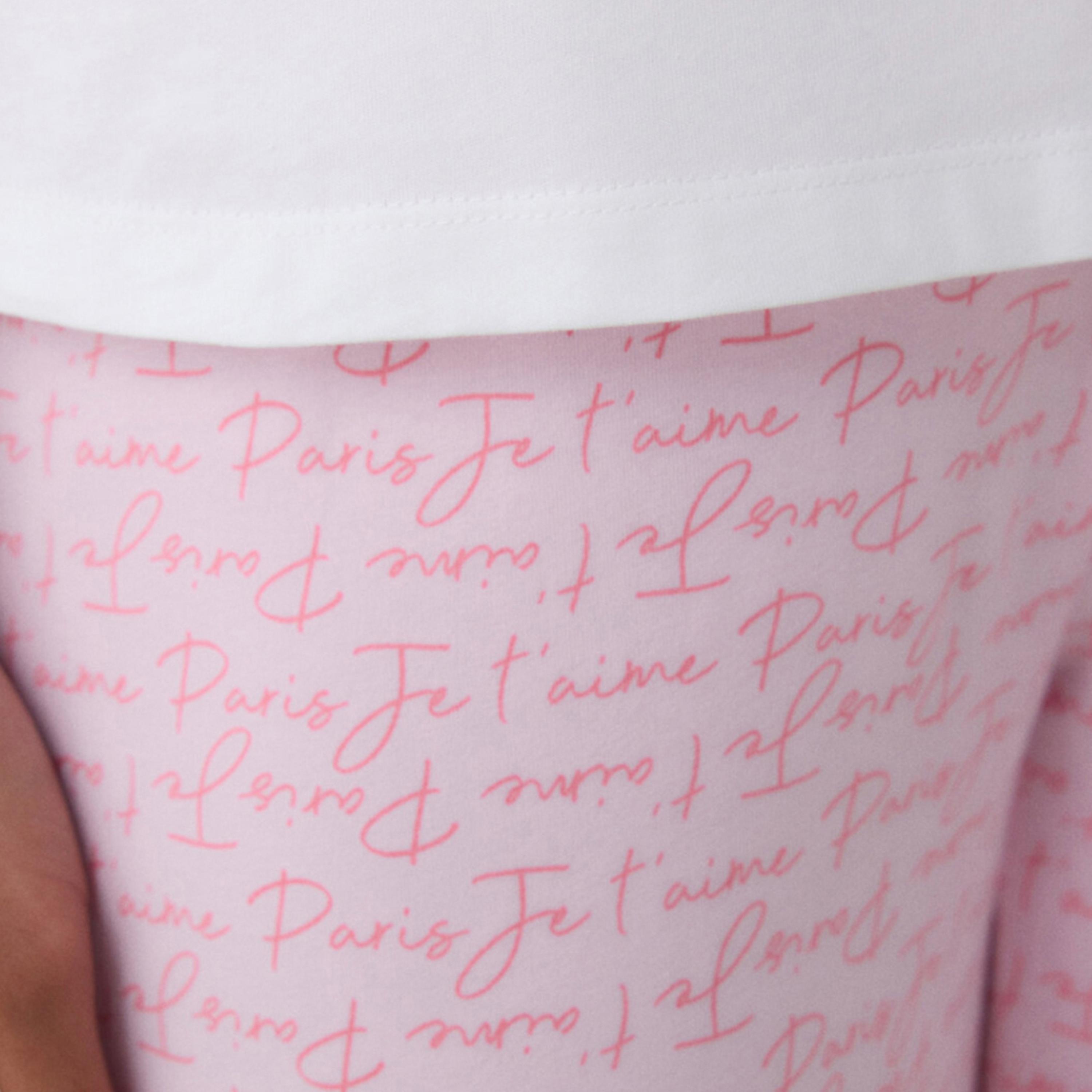 طقم تيشيرت وبيجامة نسائي تايبوغرافي من بينتي-women-clothing-nightwear-pyjamas-longsets-image-7